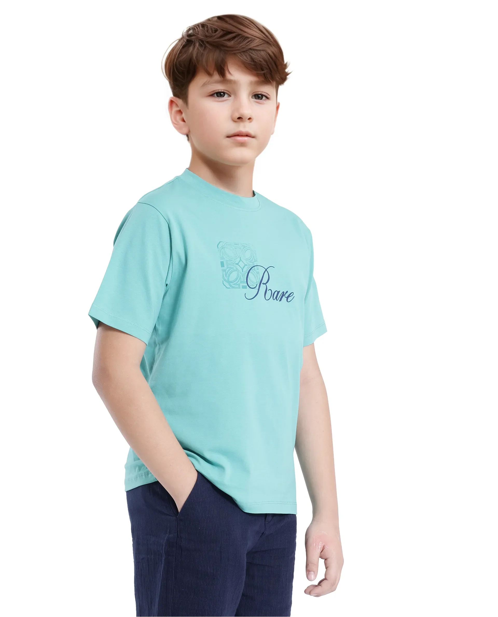 Rare Ones Kids Zilos Light Green Cotton Short Sleeve Crew Neck Print T-Shirt - Image 7