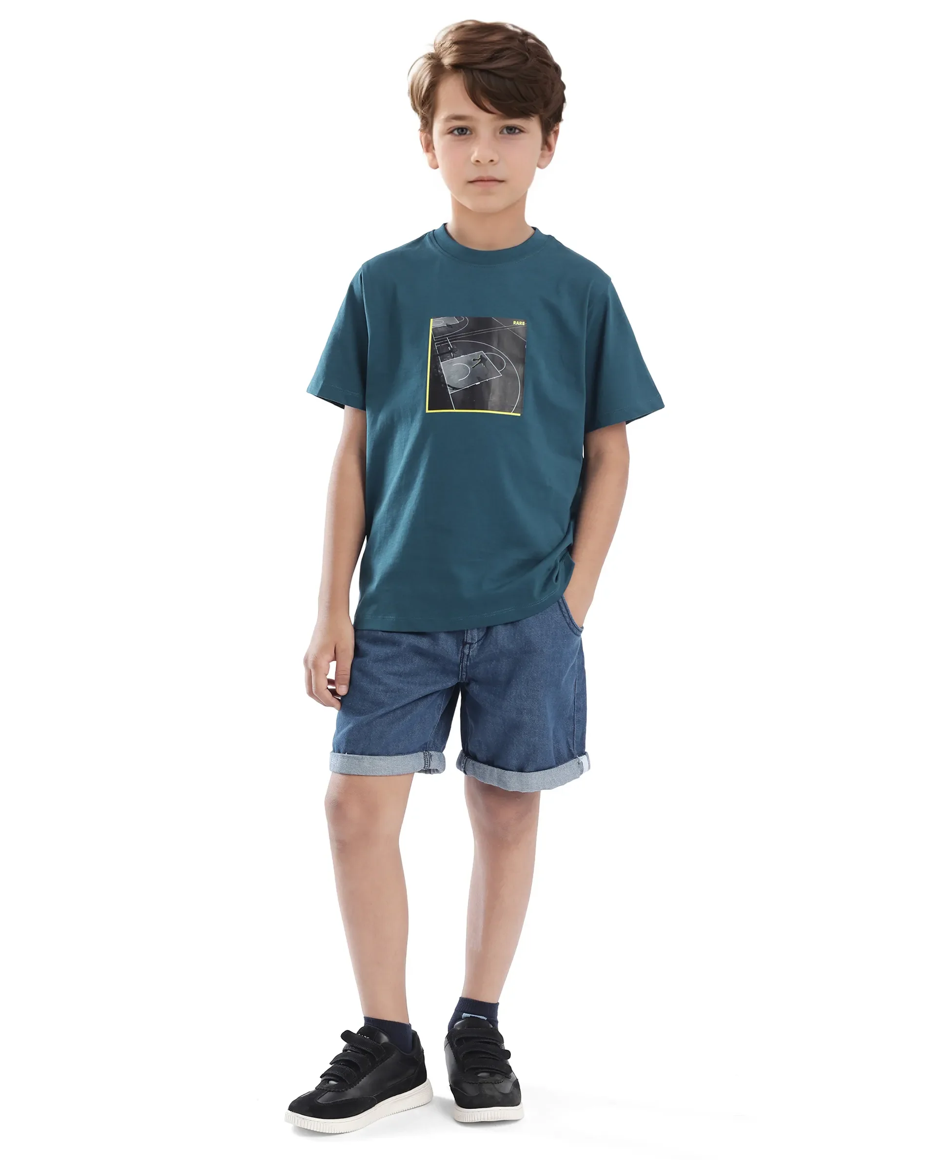 Rare Ones Kids Zion Blue Cotton Half Sleeve Graphic Print Slip-On Closure Regular Fit T-Shirt - Image 2