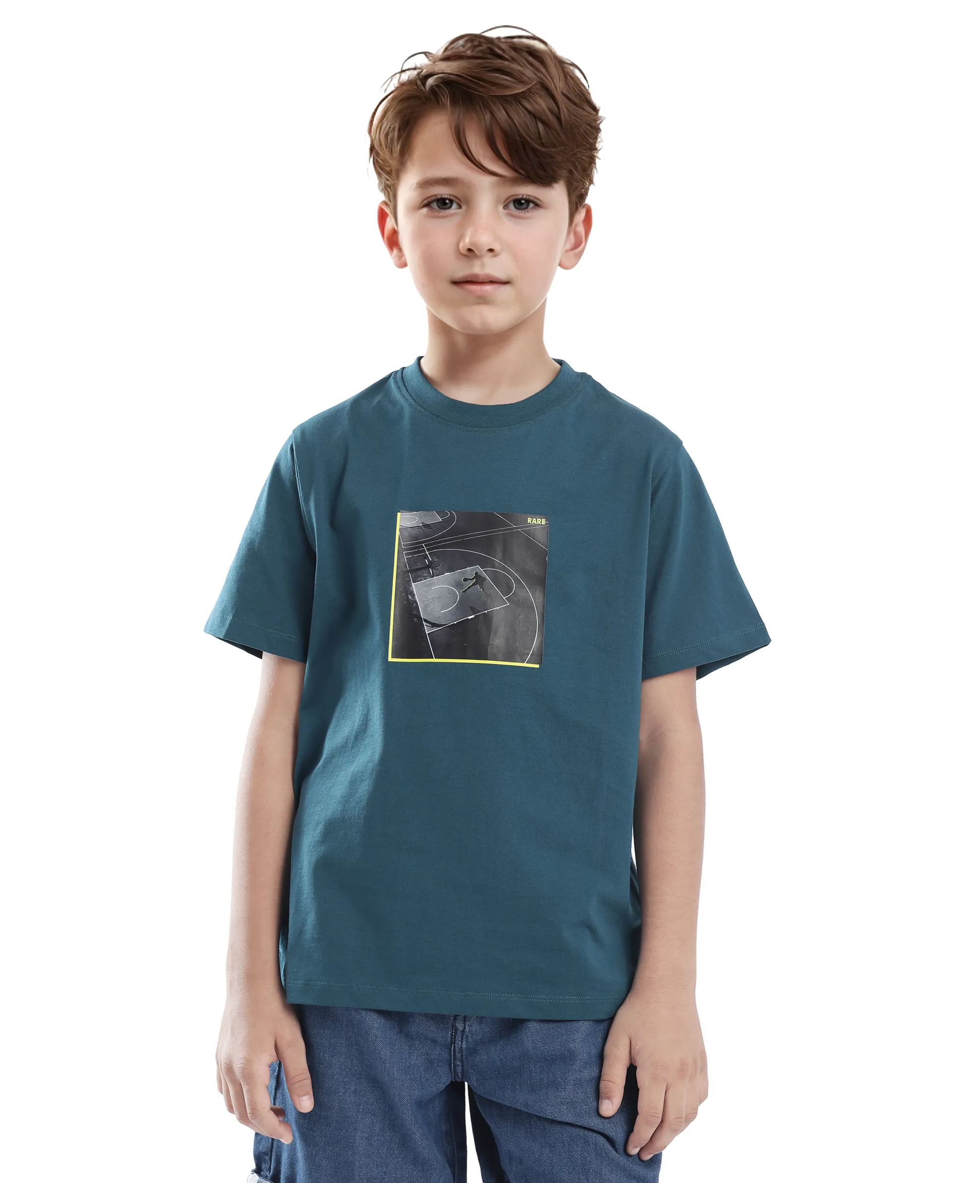 Rare Ones Kids Zion Blue Cotton Half Sleeve Graphic Print Slip-On Closure Regular Fit T-Shirt - Image 5