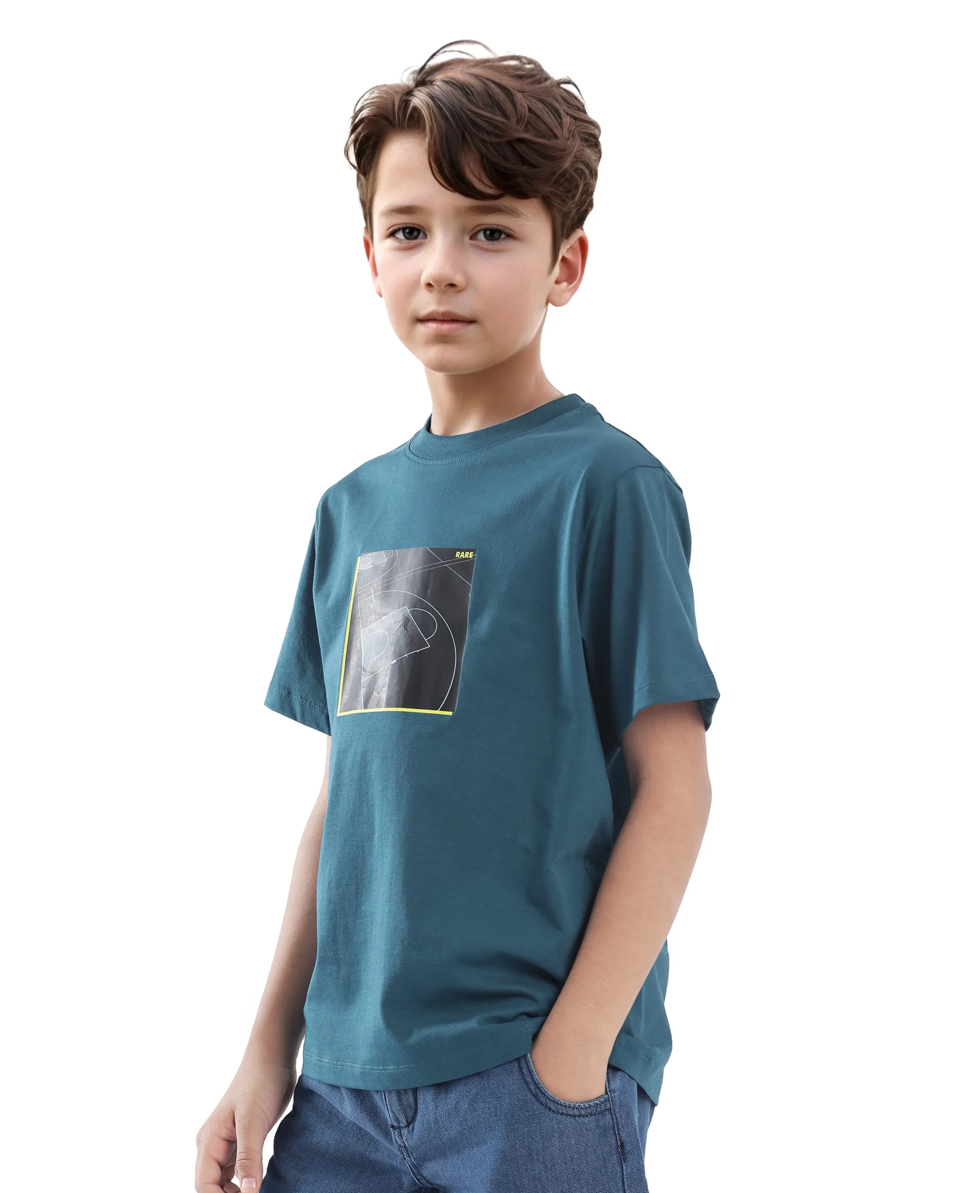 Rare Ones Kids Zion Blue Cotton Half Sleeve Graphic Print Slip-On Closure Regular Fit T-Shirt - Image 7