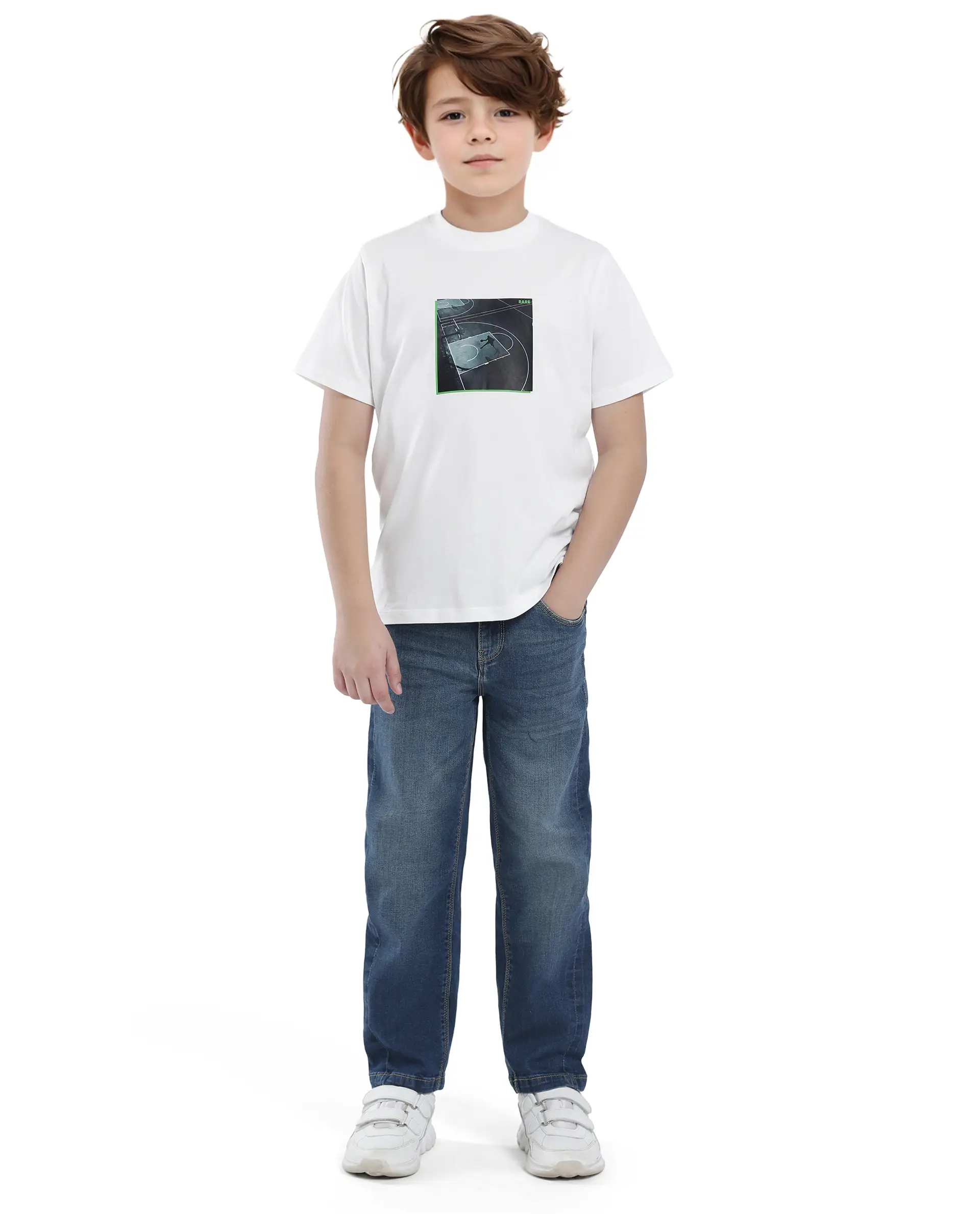 Rare Ones Kids Zion Off White Cotton Half Sleeve Graphic Print Slip-On Closure Regular Fit T-Shirt - Image 3