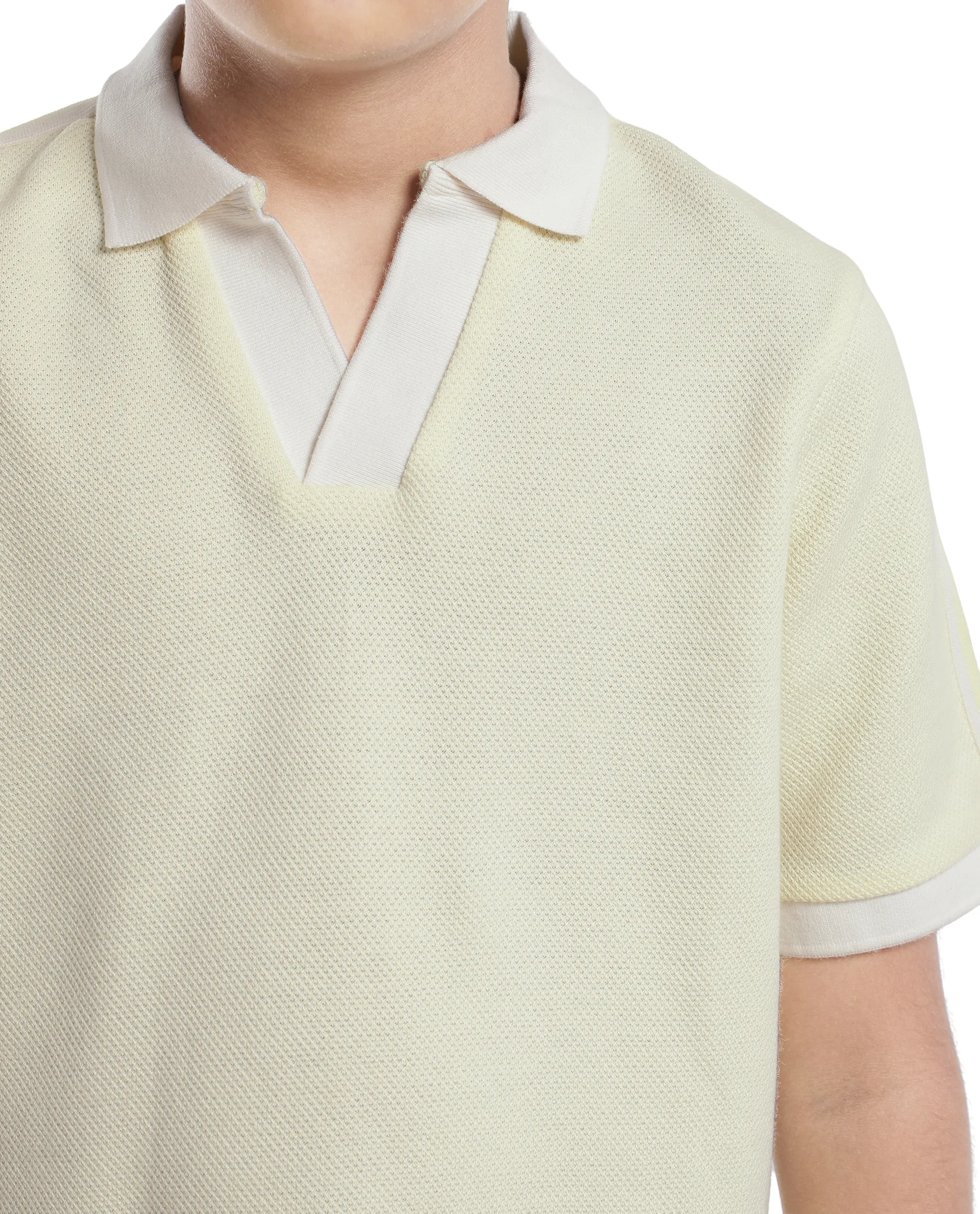 Rare Ones Kids Zolt Pastel Green Cotton Blend Polo Collar Solid Polo - Image 5
