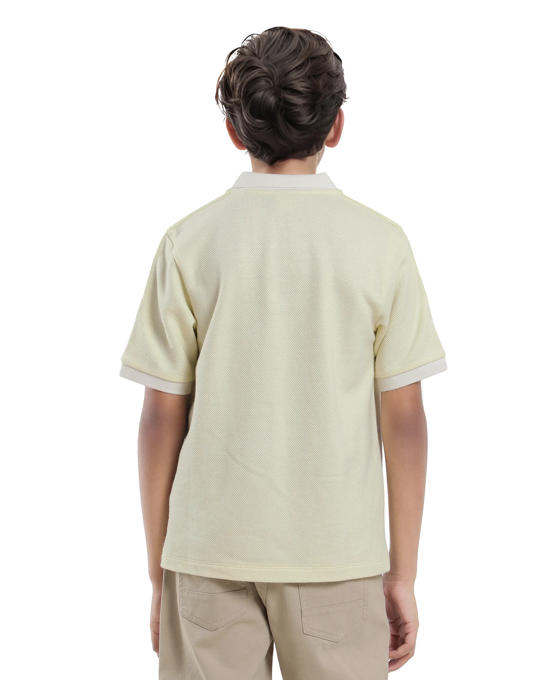 Rare Ones Kids Zolt Pastel Green Cotton Blend Polo Collar Solid Polo - Image 8