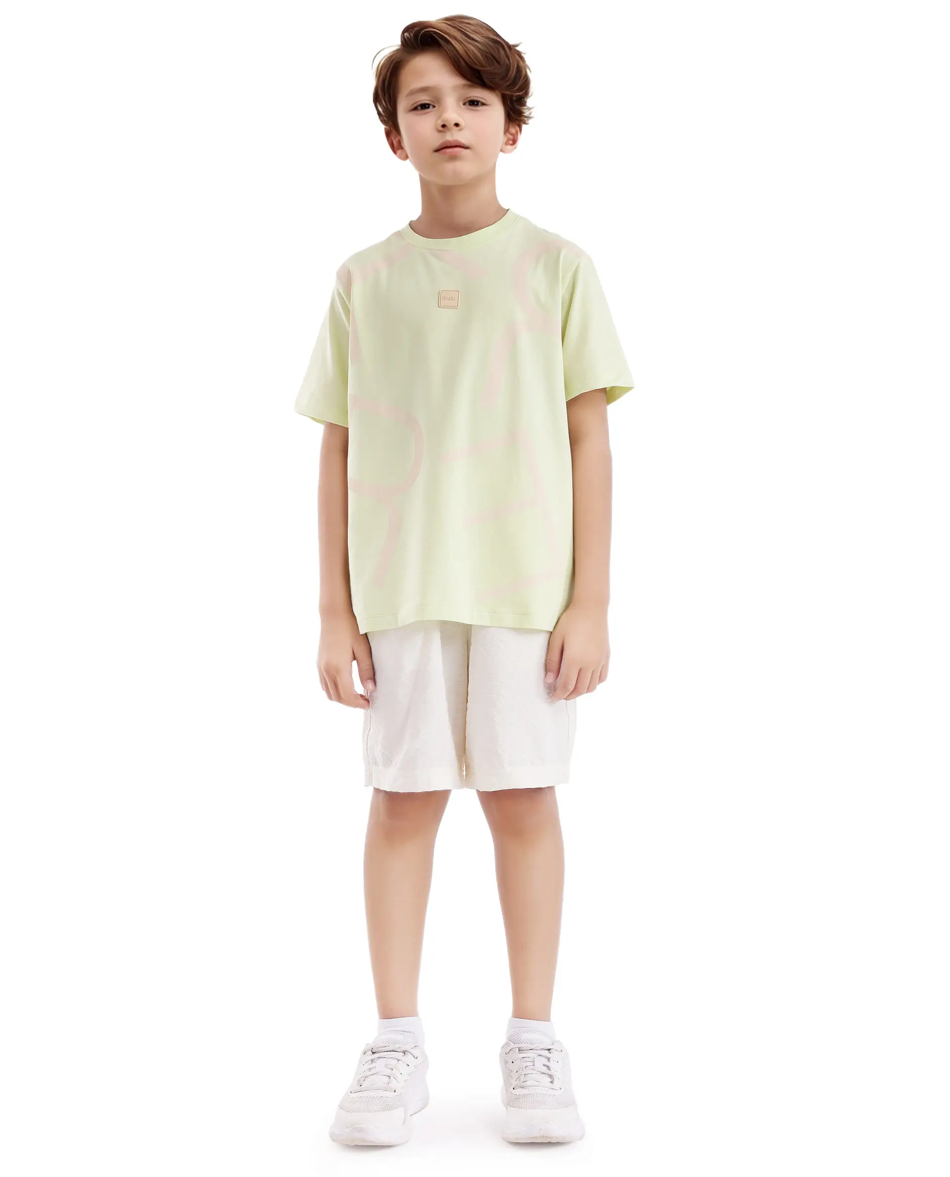 Rare Ones Kids Zon Flouroscent Green Cotton Blend Short Sleeve Crew Neck Pigment Print T-Shirt - Image 2
