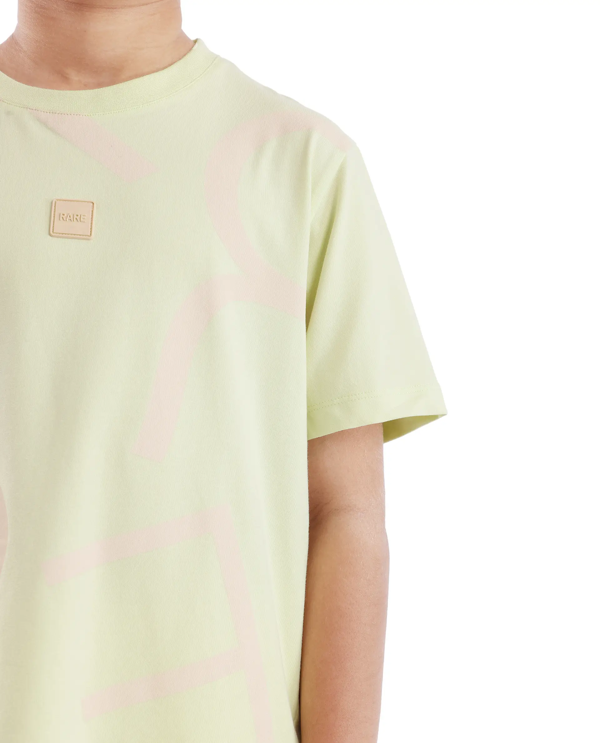 Rare Ones Kids Zon Flouroscent Green Cotton Blend Short Sleeve Crew Neck Pigment Print T-Shirt - Image 3