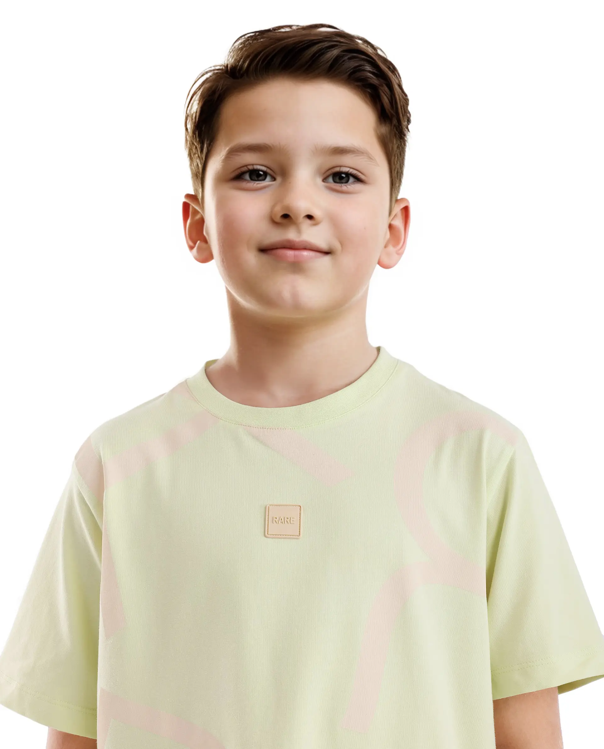 Rare Ones Kids Zon Flouroscent Green Cotton Blend Short Sleeve Crew Neck Pigment Print T-Shirt - Image 4