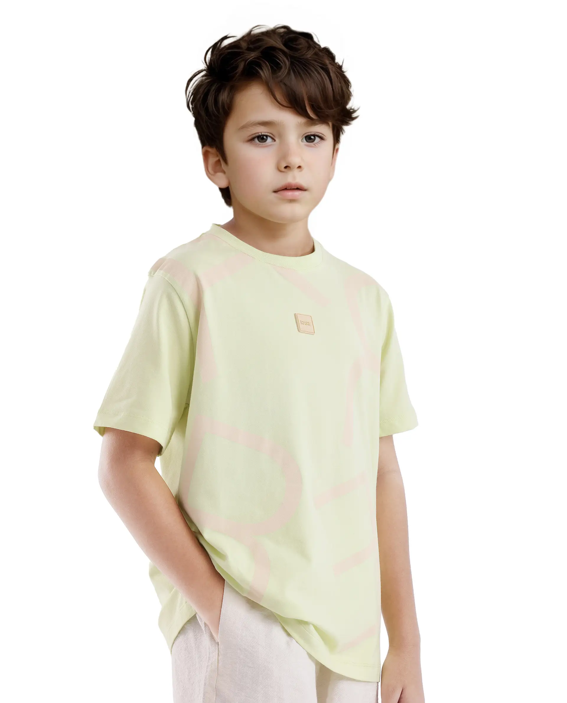 Rare Ones Kids Zon Flouroscent Green Cotton Blend Short Sleeve Crew Neck Pigment Print T-Shirt - Image 5