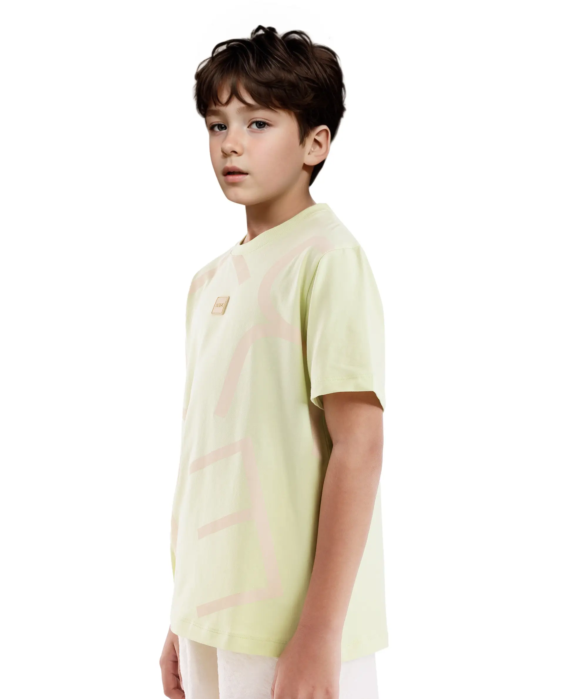 Rare Ones Kids Zon Flouroscent Green Cotton Blend Short Sleeve Crew Neck Pigment Print T-Shirt - Image 6