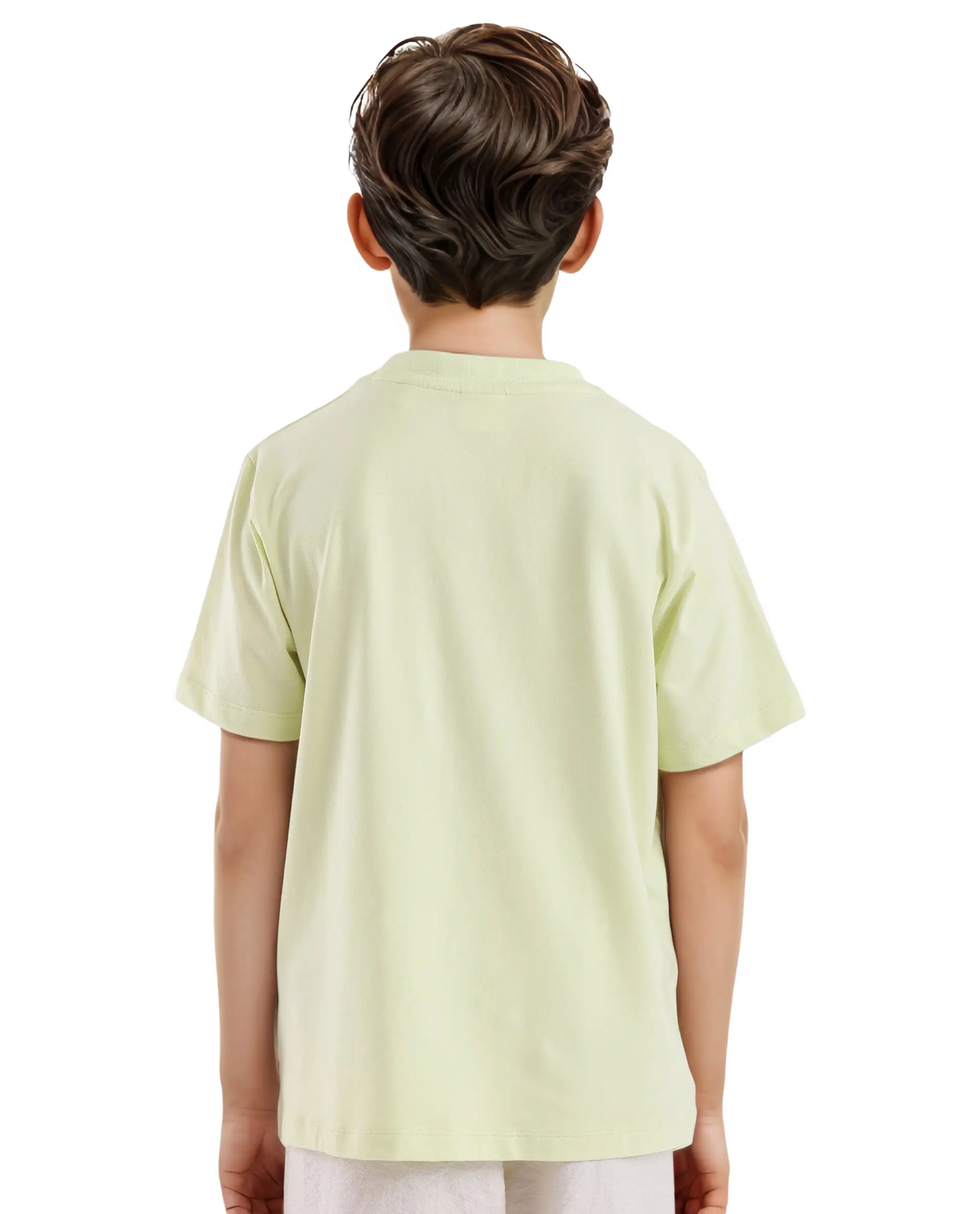 Rare Ones Kids Zon Flouroscent Green Cotton Blend Short Sleeve Crew Neck Pigment Print T-Shirt - Image 7