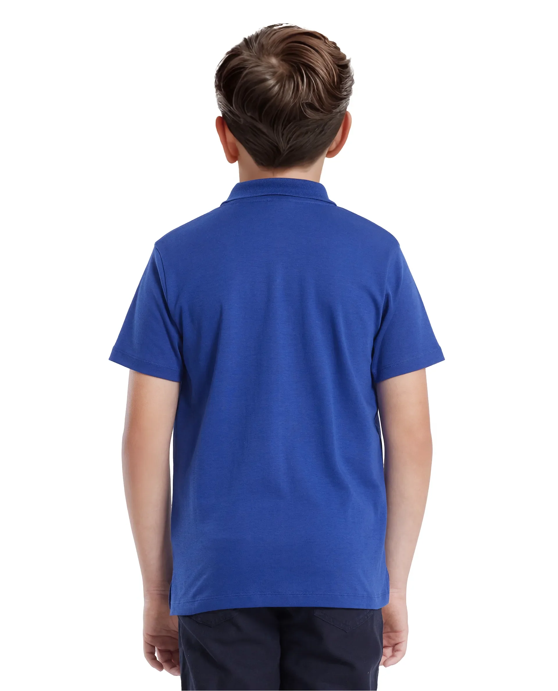 Rare Ones Kids Zyra Blue Cotton Half Sleeve Button Closure Printed Regular Fit Polo - Image 8