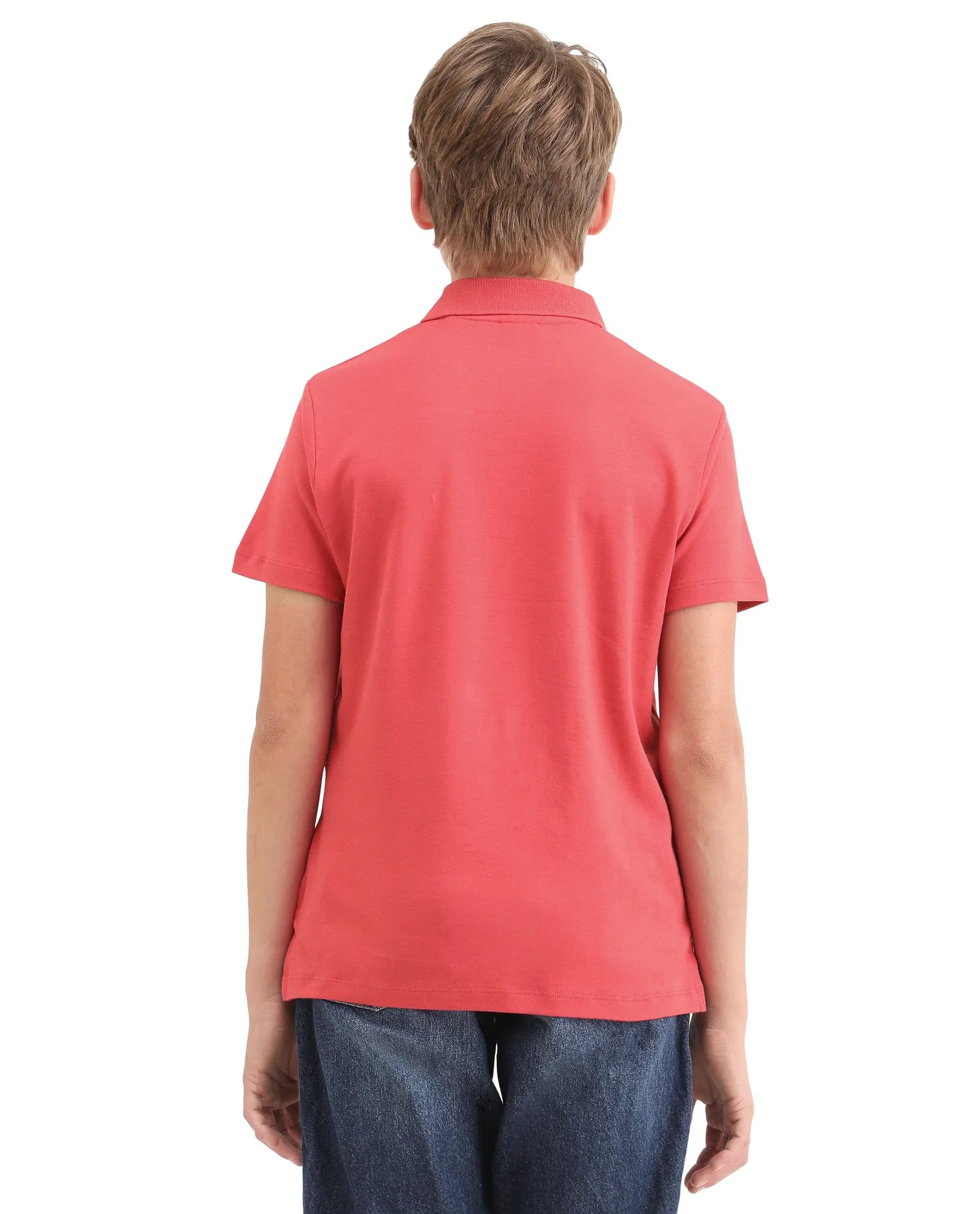 Rare Ones Kids Zyra Red Cotton Half Sleeve Button Closure Printed Regular Fit Polo - Image 8