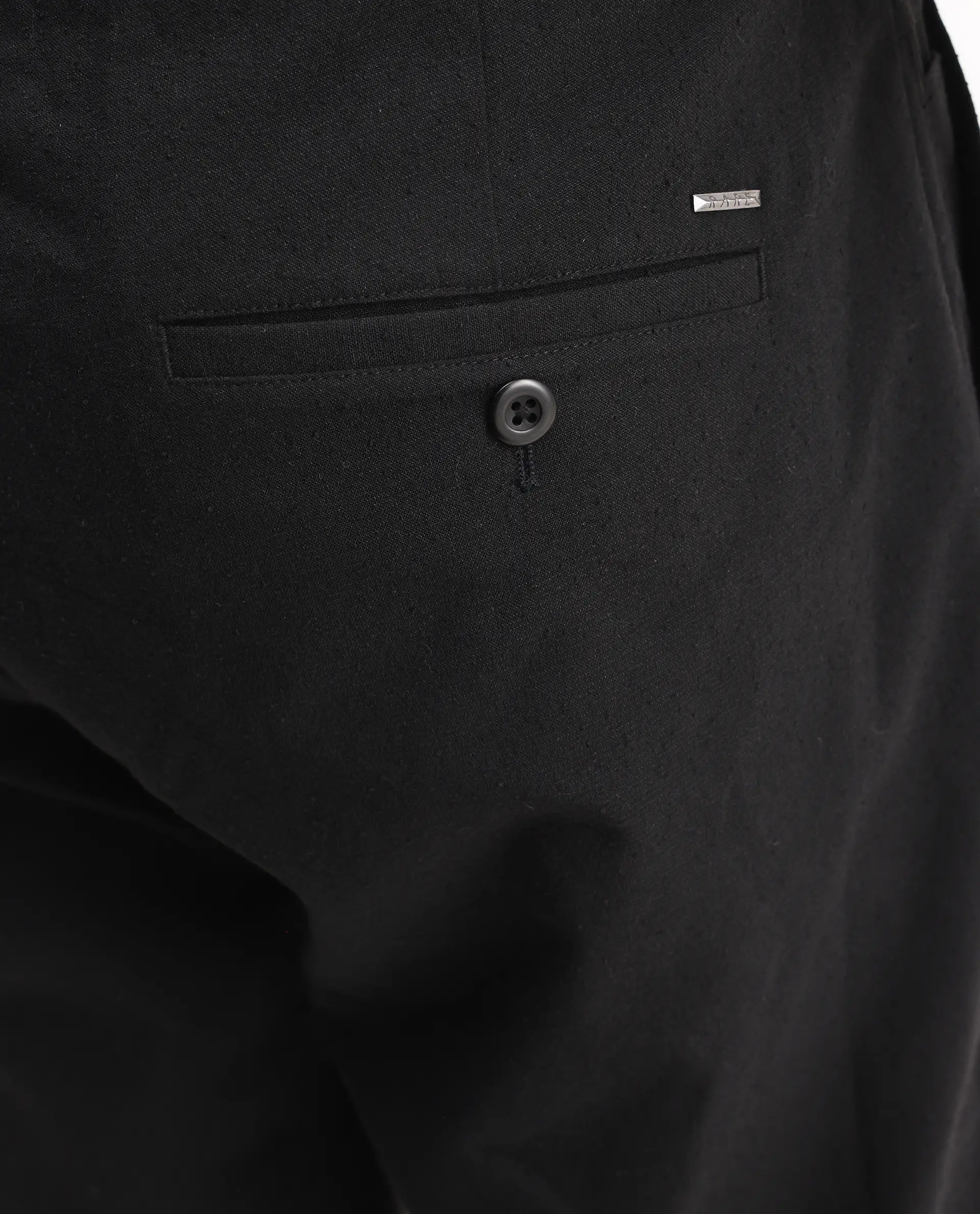 Rare Rabbit Men's Kikos-B Black Polyester Plain Regular Fit Trouser - Image 8