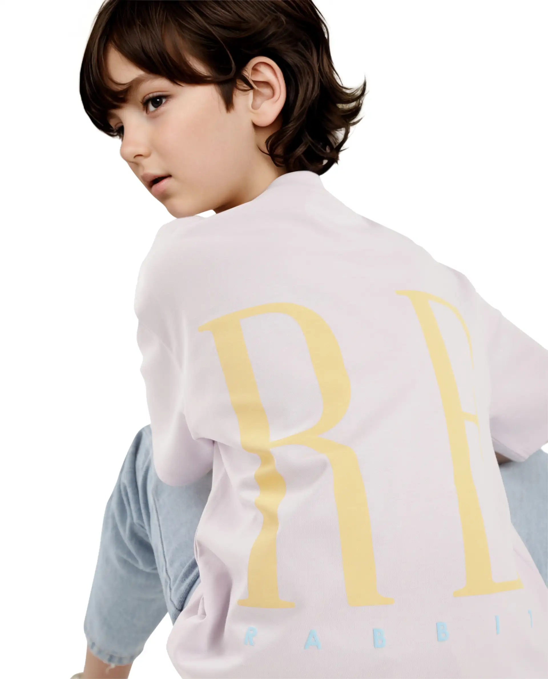 Rare Ones Kids Kin Purple Cotton Half Sleeves Crew Neck Oversized Fit Graphic Print T-Shirt - Image 4