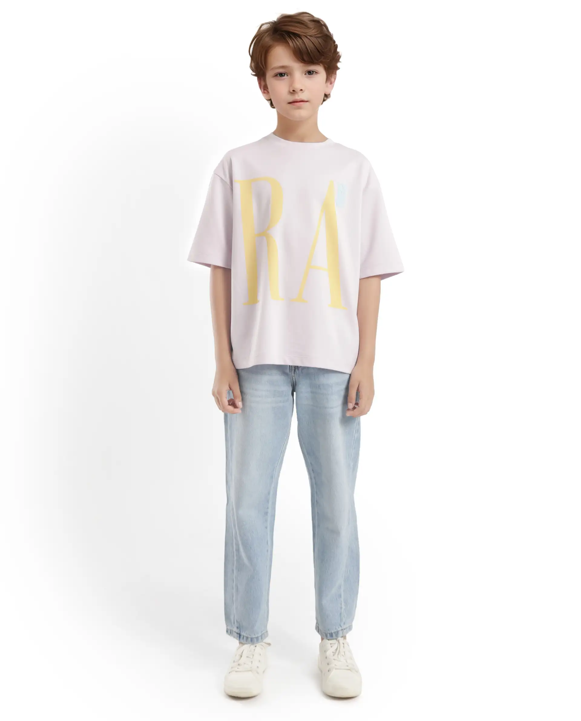 Rare Ones Kids Kin Purple Cotton Half Sleeves Crew Neck Oversized Fit Graphic Print T-Shirt - Image 5