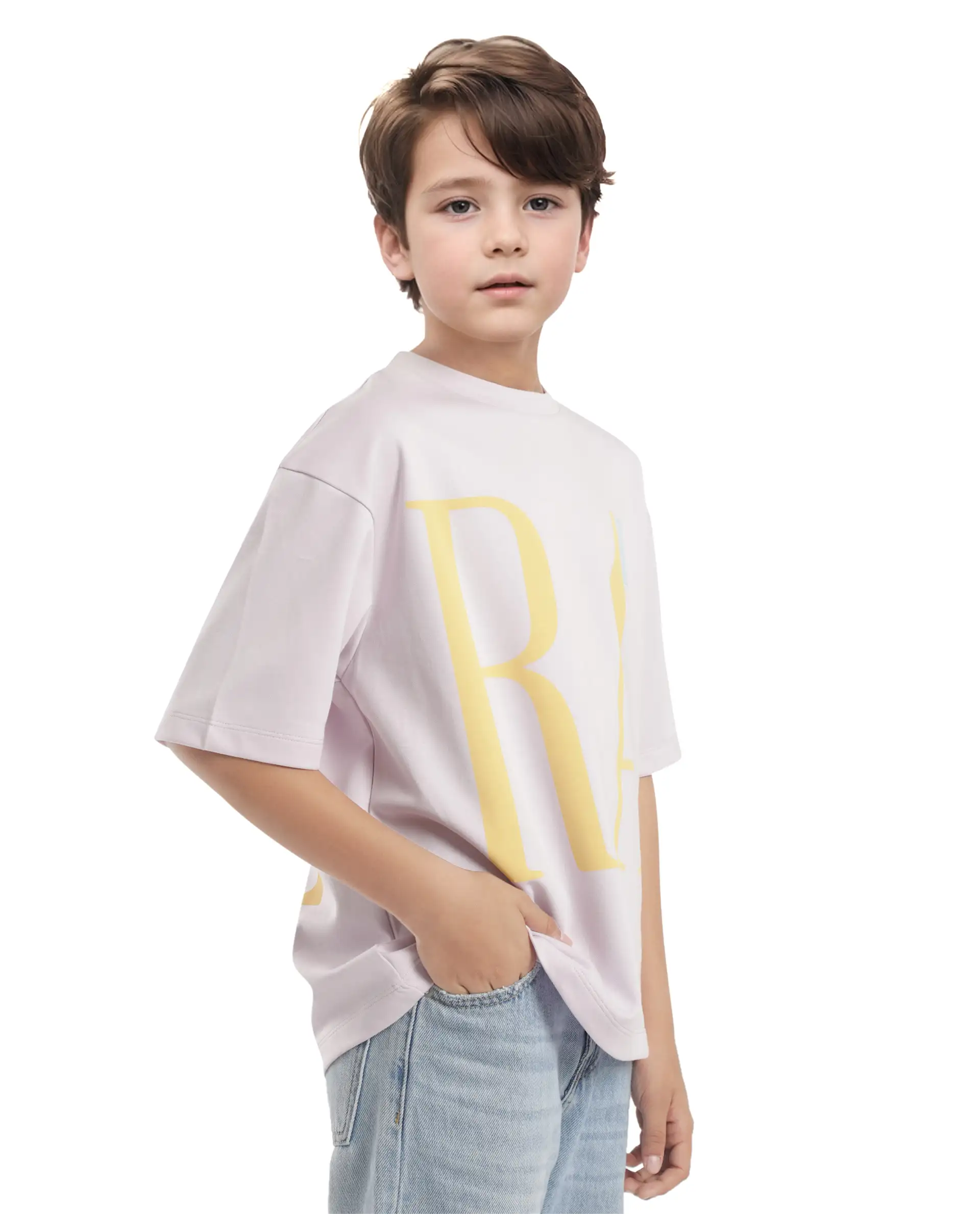 Rare Ones Kids Kin Purple Cotton Half Sleeves Crew Neck Oversized Fit Graphic Print T-Shirt - Image 9