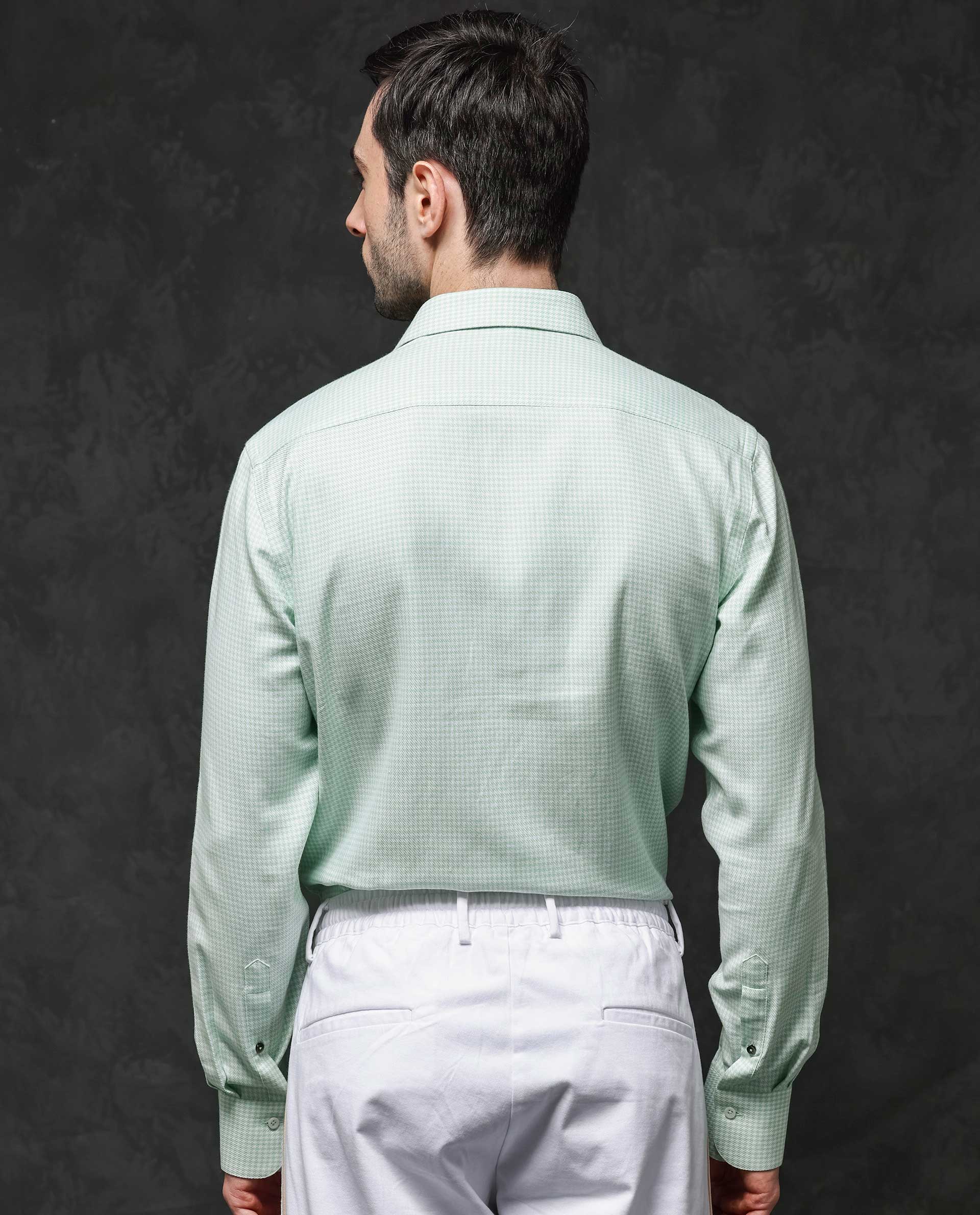 Rare Rabbit Men's Kinate Pastel Green Cotton Checked Print Regular Fit Full Sleeve Collared Shirt - Image 6