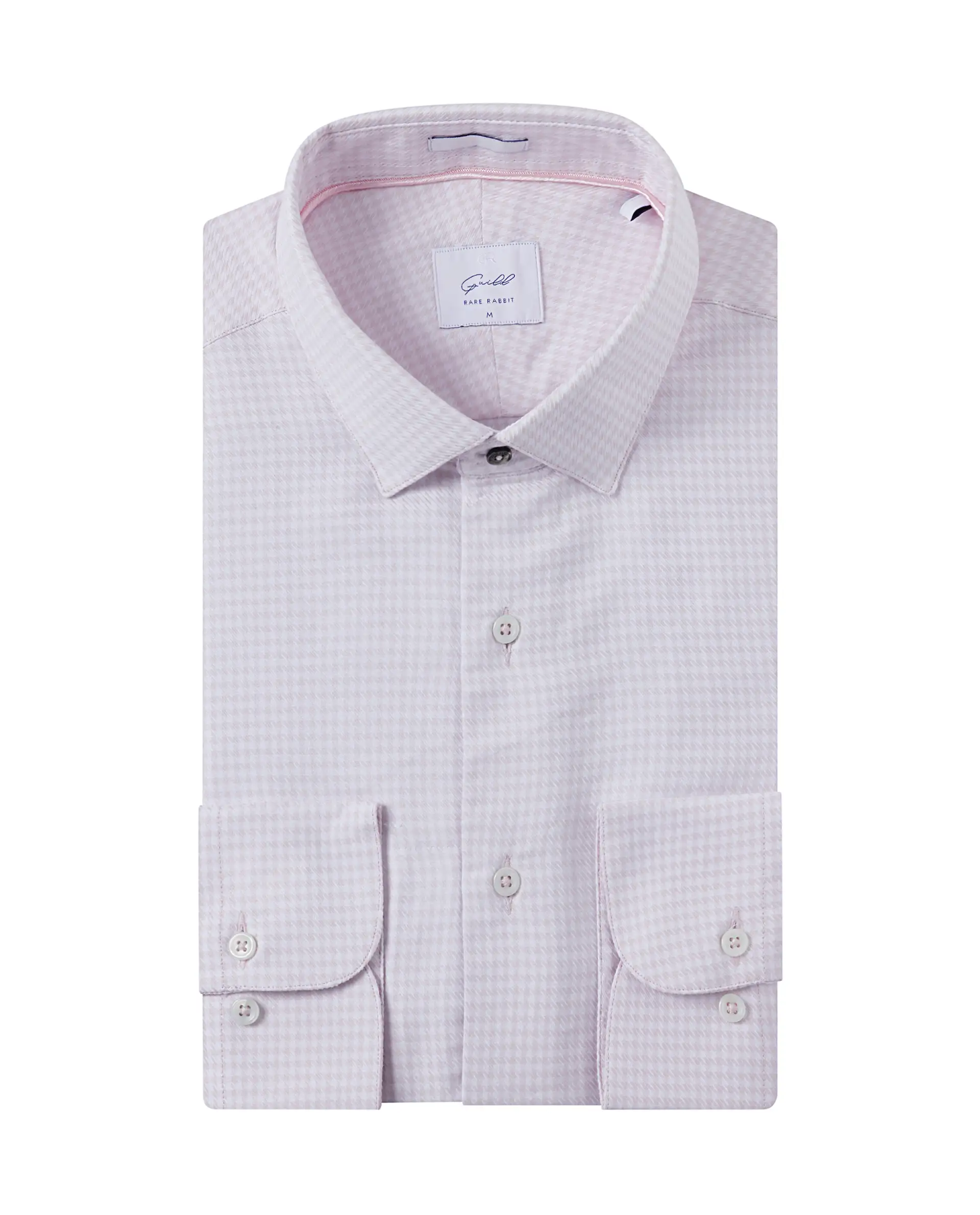 Rare Rabbit Men's Kinate Pastel Pink Cotton Checked Print Regular Fit Full Sleeve Collared Shirt - Image 2