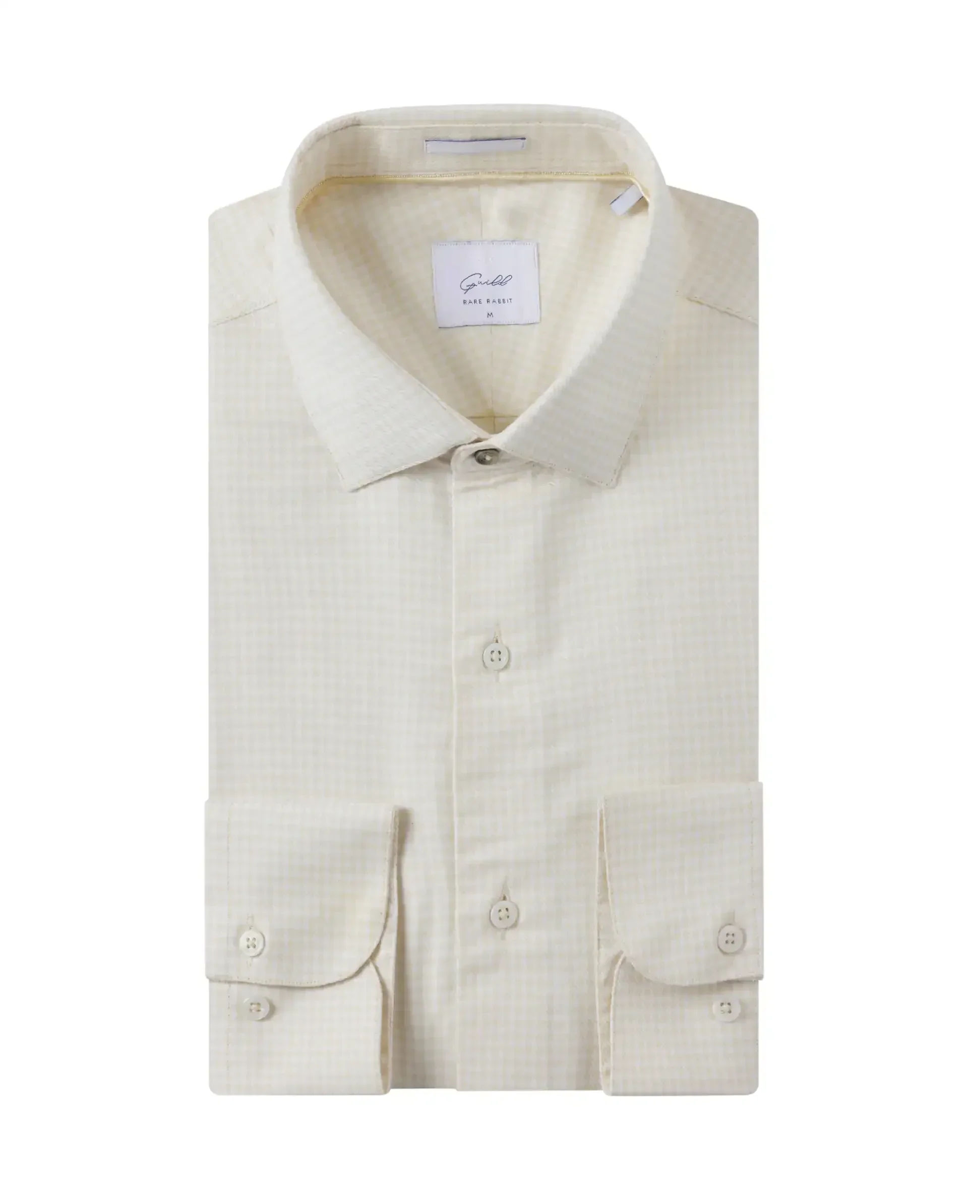 Rare Rabbit Men's Kinate Pastel Yellow Cotton Checked Print Regular Fit Full Sleeve Collared Shirt - Image 2