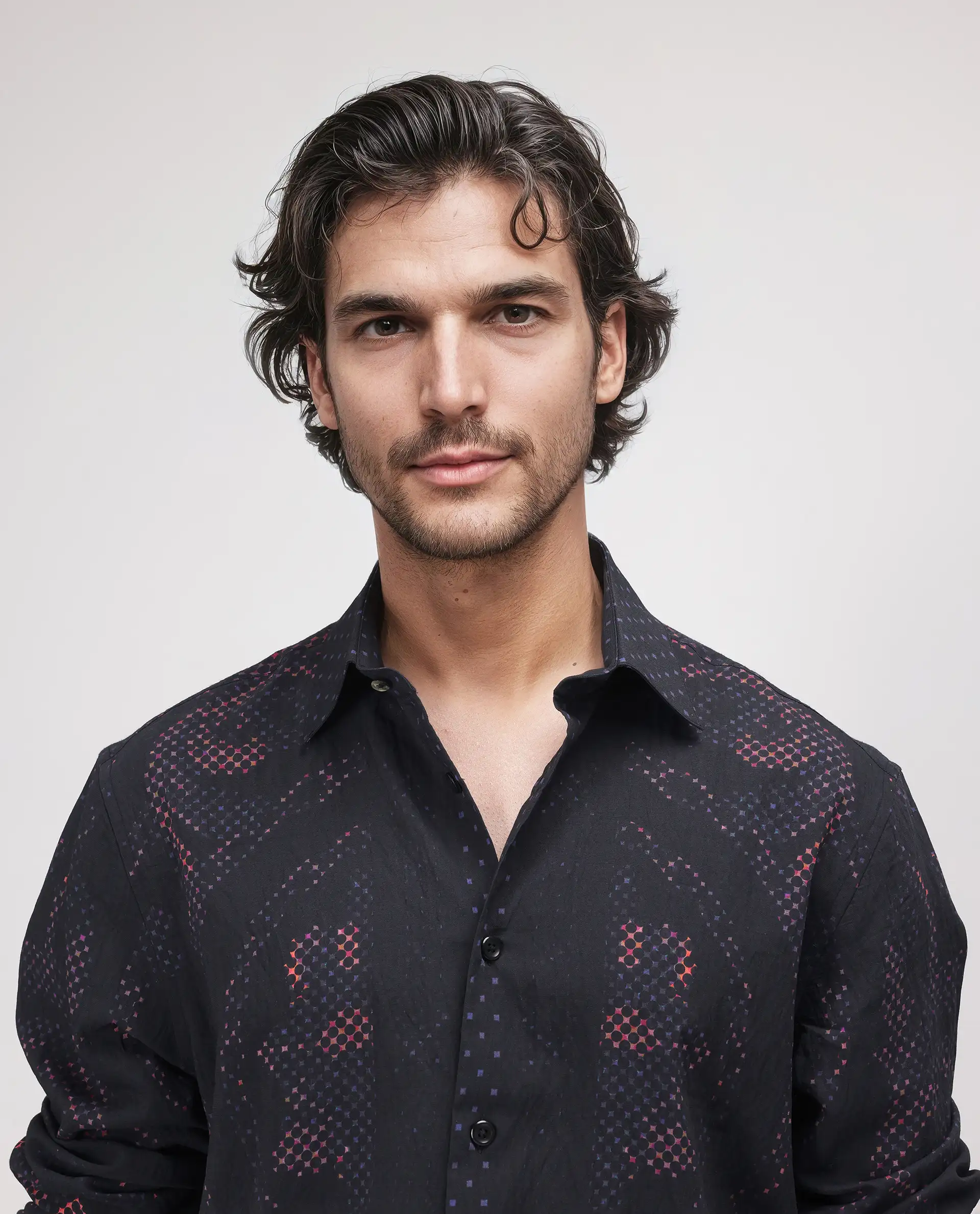 Rare Rabbit Men's Kini Black Viscose Blend Decorative Print Relaxed Fit Full Sleeve Collared Shirt - Image 7