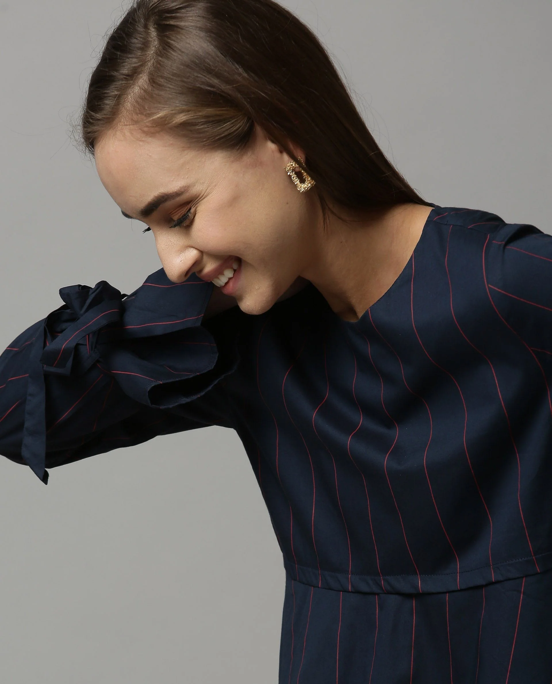 Rareism Women Kira Navy Top Full Sleeves
