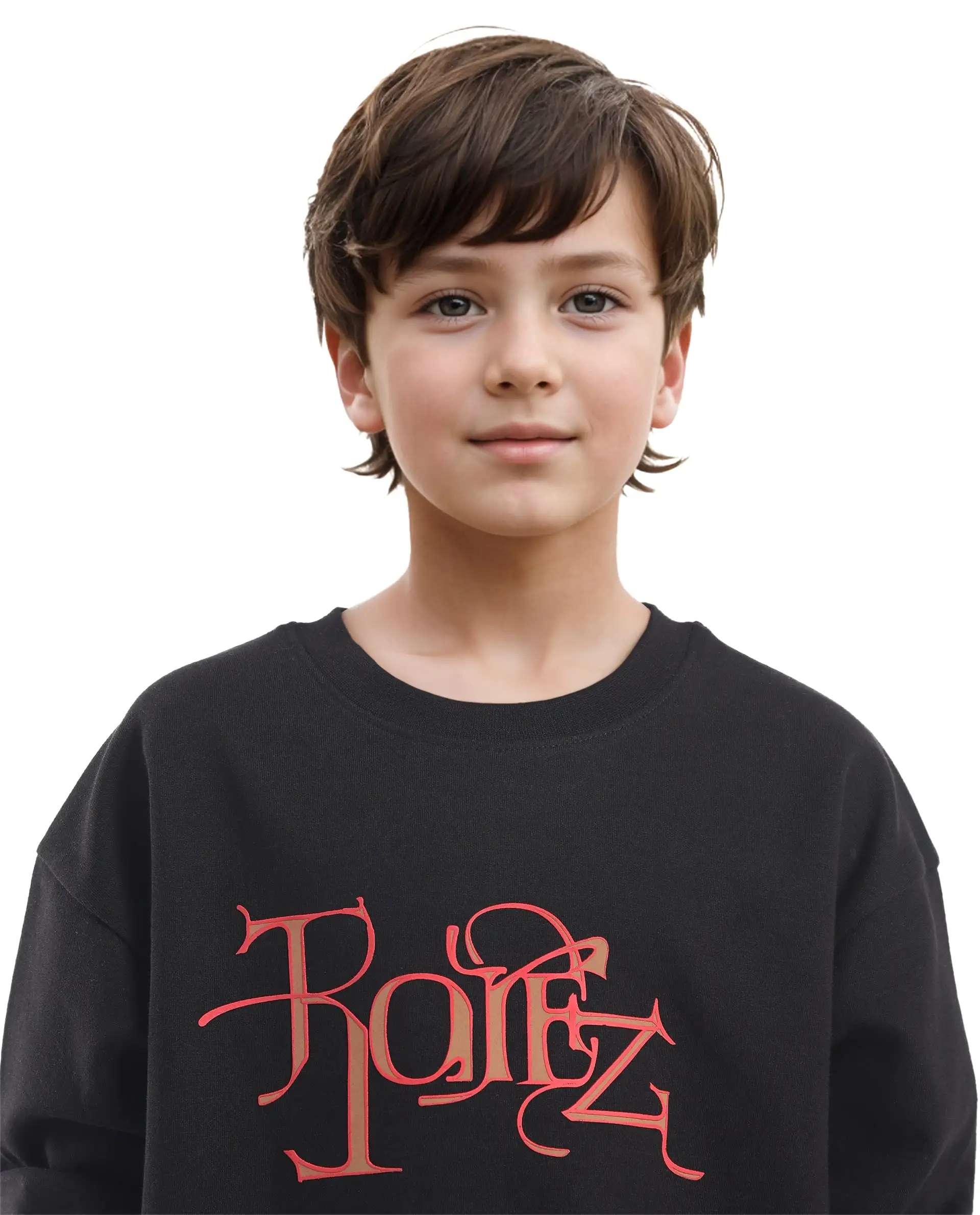 Rare Ones Kids Kiro Black Cotton Full Sleeves Crew Neck Graphic Print Sweatshirt - Image 4