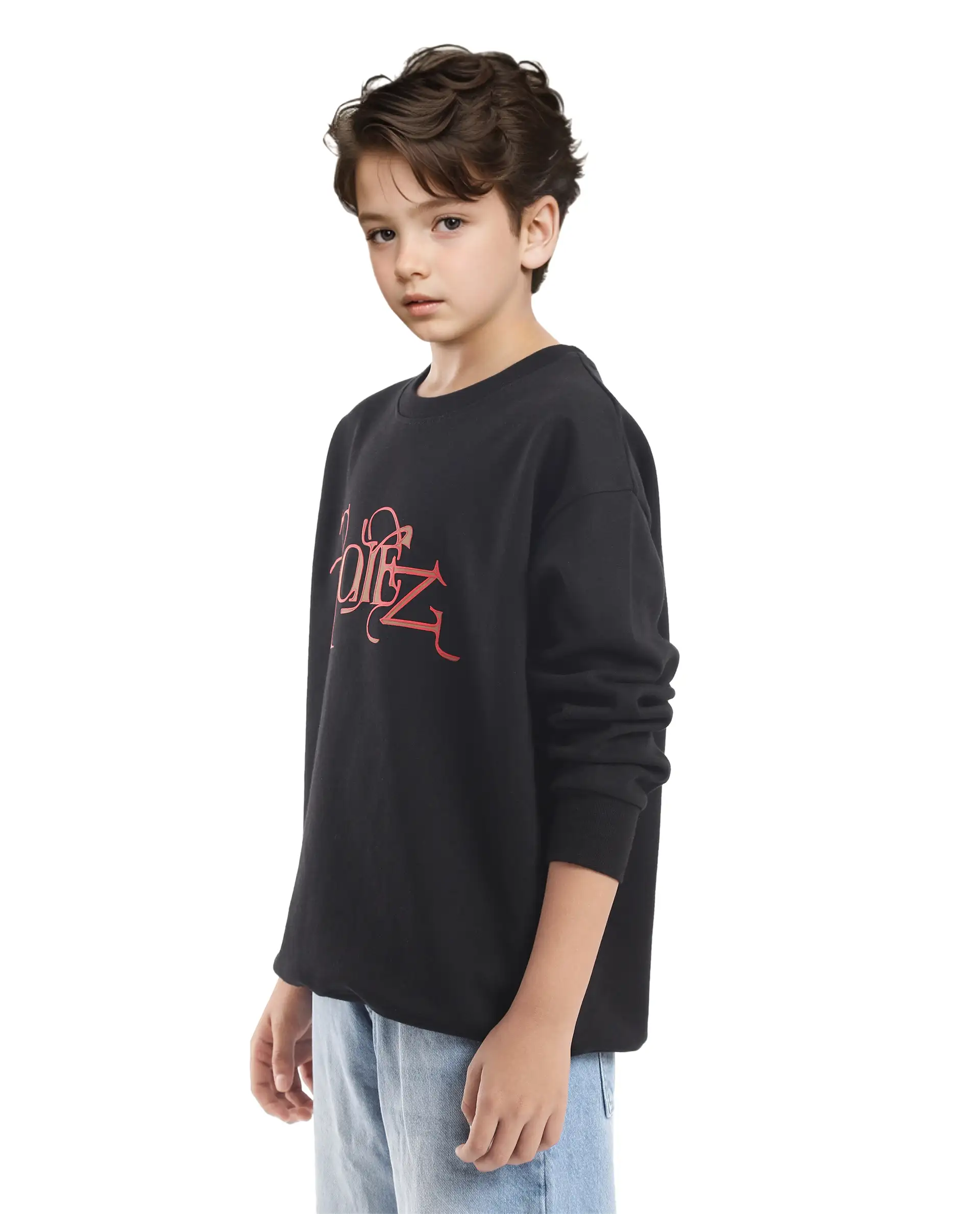 Rare Ones Kids Kiro Black Cotton Full Sleeves Crew Neck Graphic Print Sweatshirt - Image 6