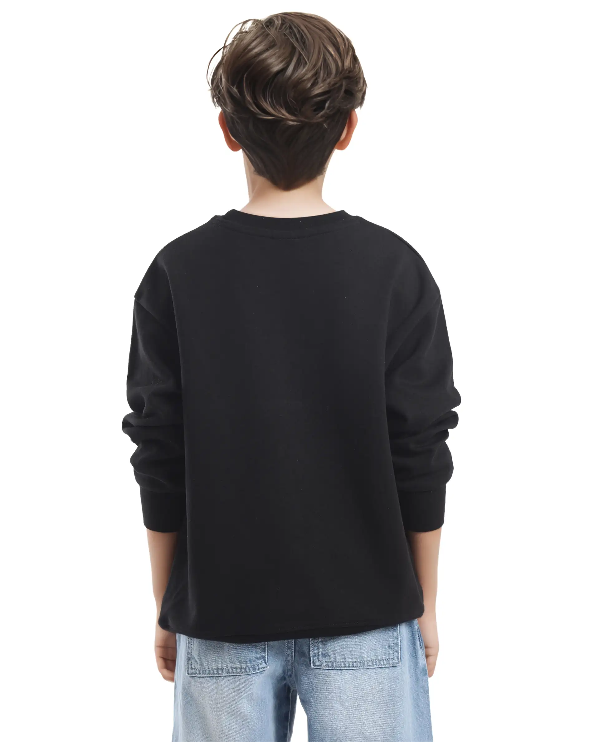 Rare Ones Kids Kiro Black Cotton Full Sleeves Crew Neck Graphic Print Sweatshirt - Image 8