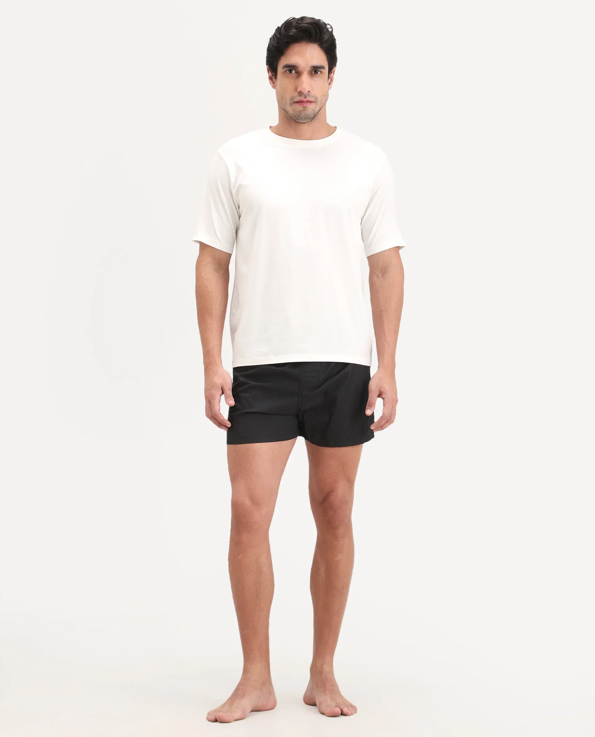 Rare Rabbit Men's Kiva Black Lyocell Regular Fit Checks Boxer - Image 4
