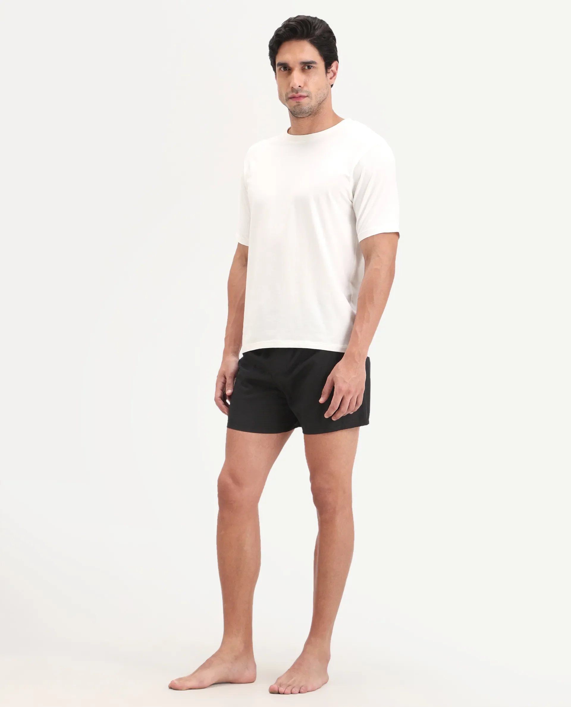 Rare Rabbit Men's Kiva Black Lyocell Regular Fit Checks Boxer - Image 5