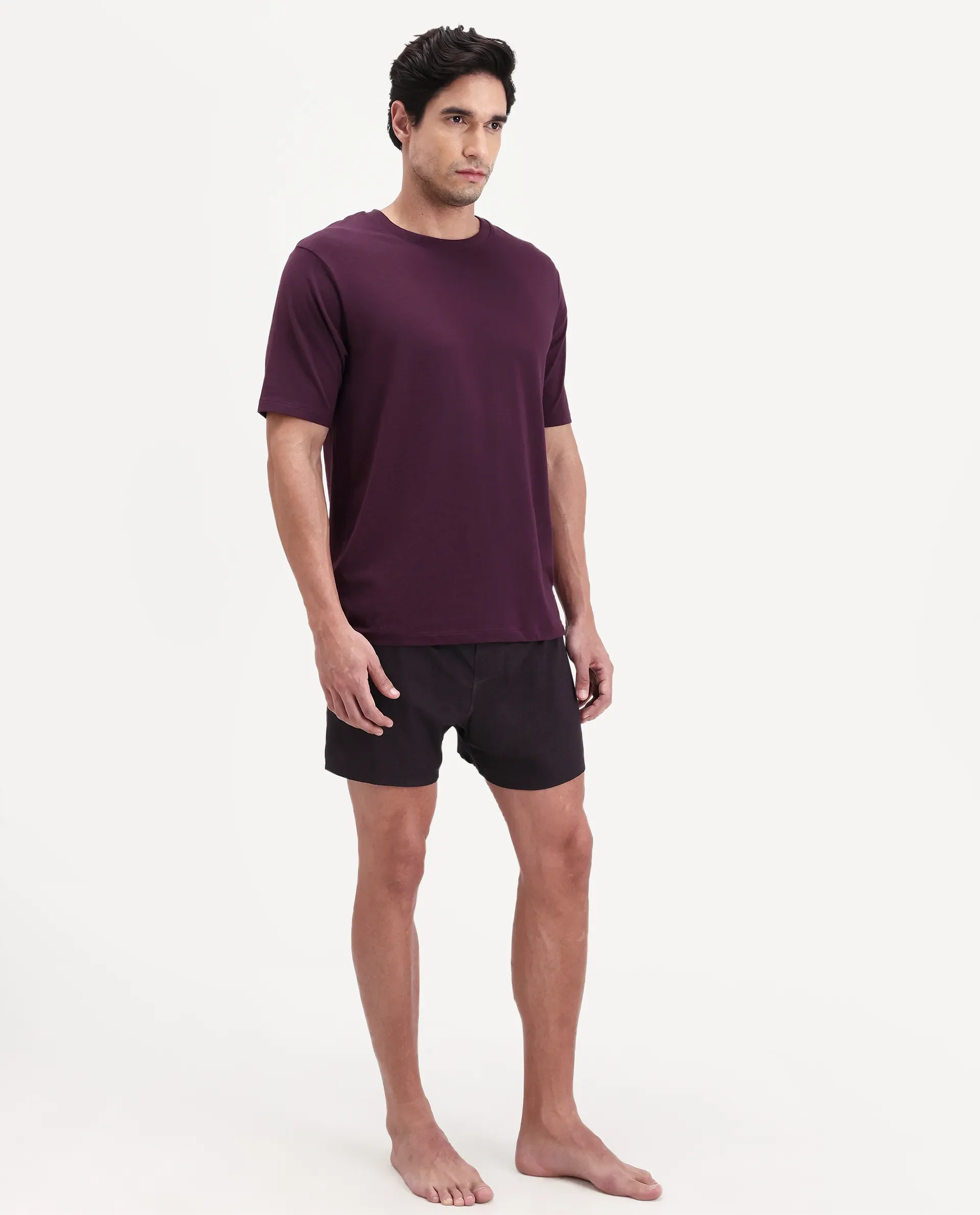 Rare Rabbit Men's Kiva Dark Maroon Lyocell Regular Fit Checks Boxer - Image 6