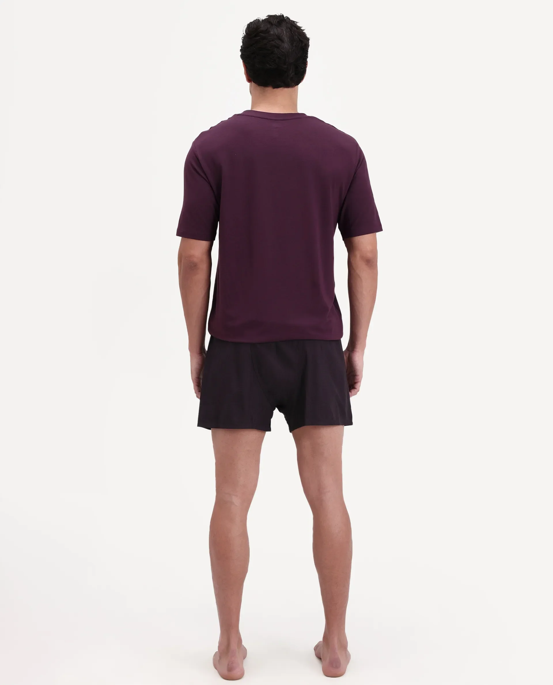 Rare Rabbit Men's Kiva Dark Maroon Lyocell Regular Fit Checks Boxer - Image 7