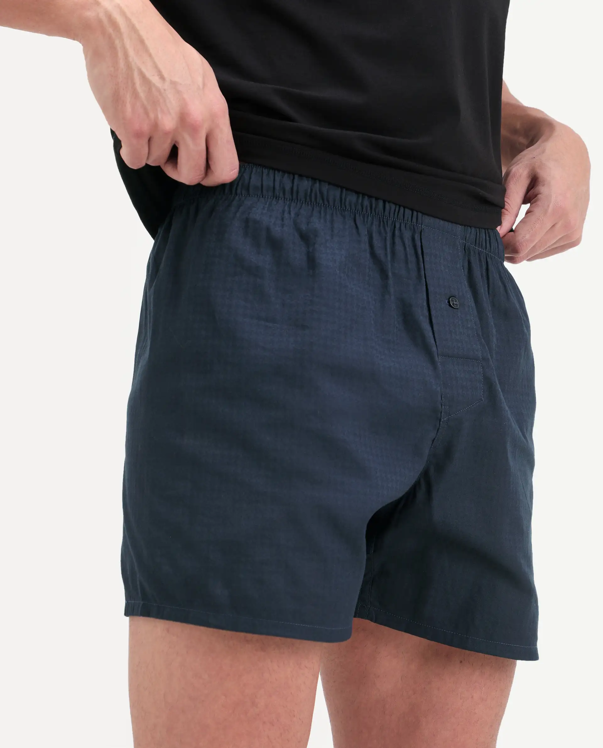 Rare Rabbit Men's Kiva Dark Navy Lyocell Regular Fit Checks Boxer - Image 4