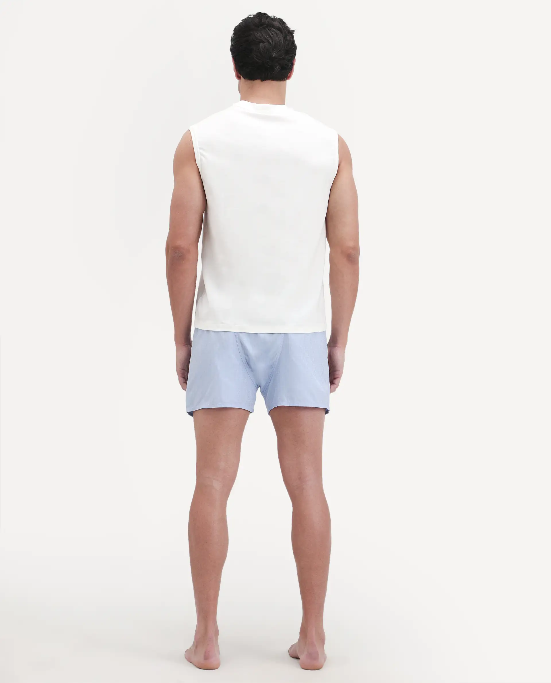 Rare Rabbit Men's Kiva Light Blue Lyocell Regular Fit Checks Boxer - Image 8