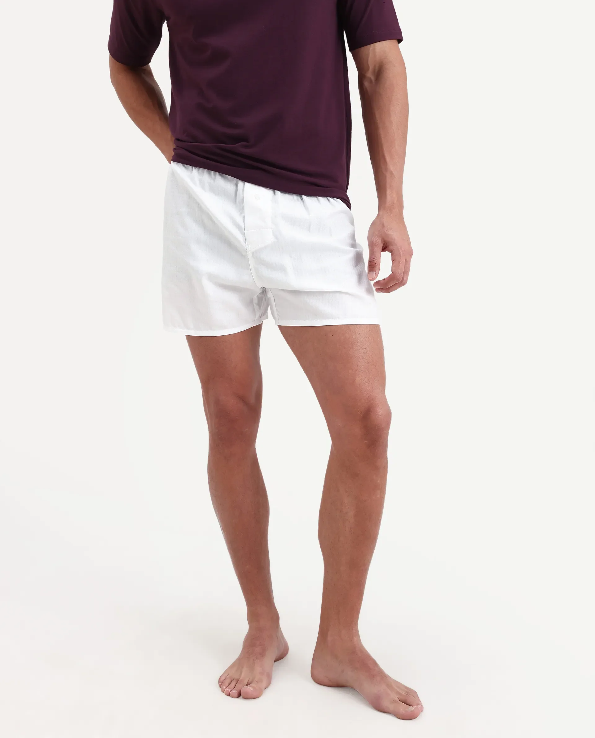 Rare Rabbit Men's Kiva White Lyocell Regular Fit Checks Boxer
