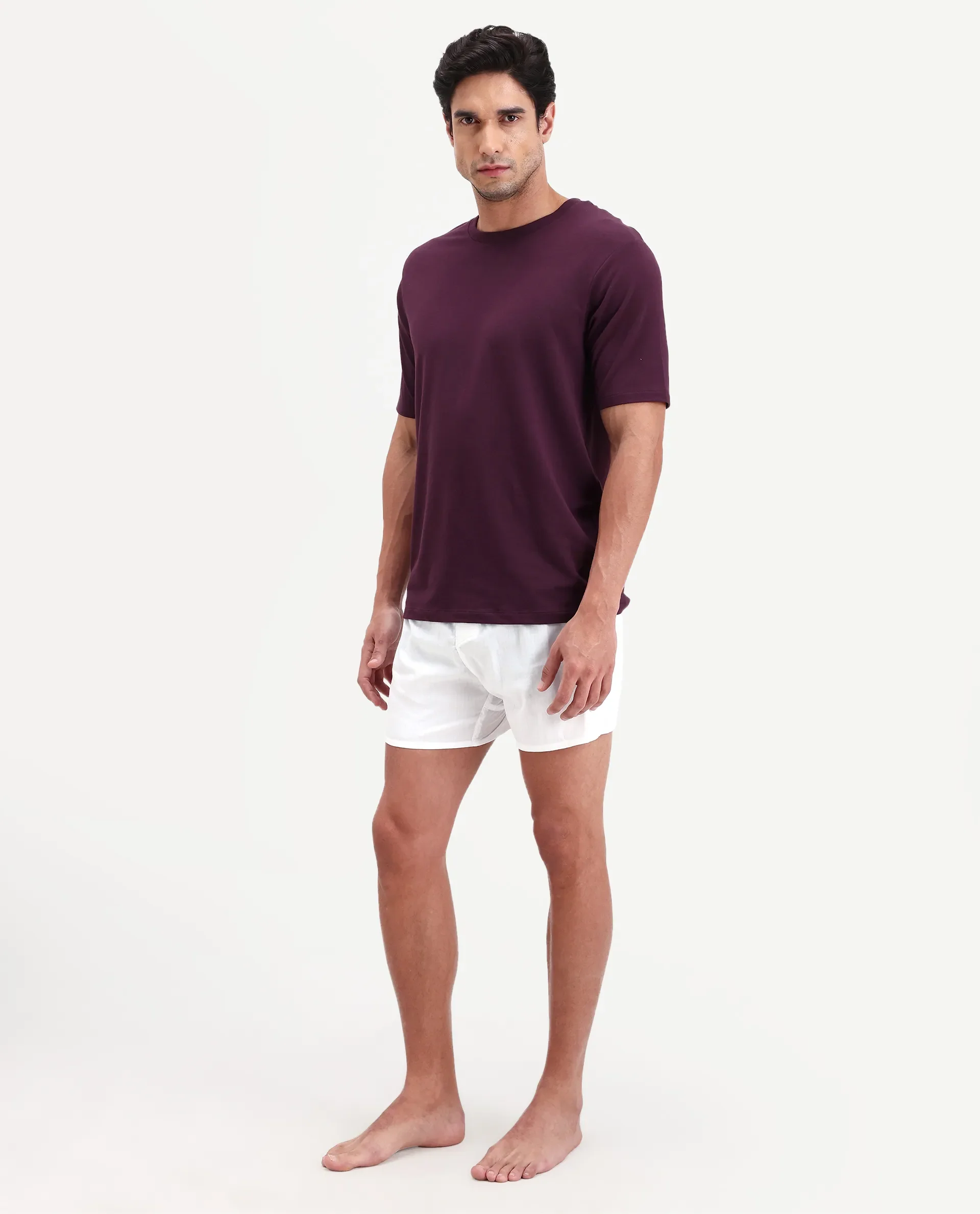 Rare Rabbit Men's Kiva White Lyocell Regular Fit Checks Boxer - Image 5