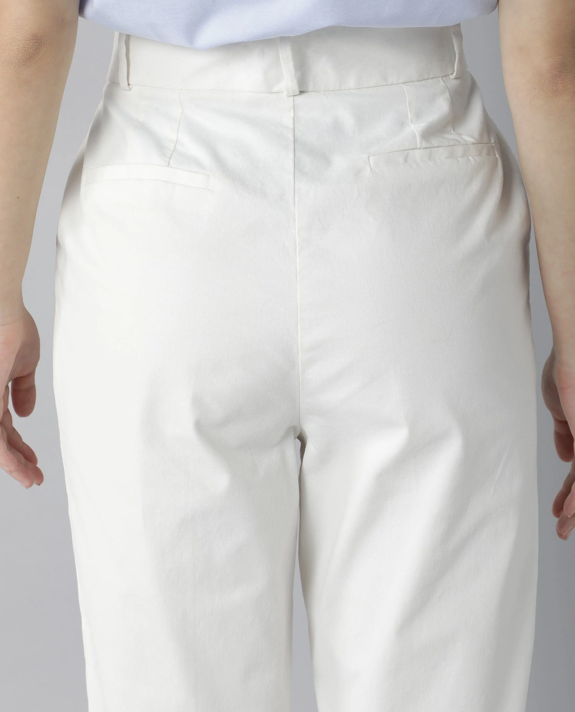 Rareism Womens Klaus Off White Trouser High Waist Ankle Length - Image 3