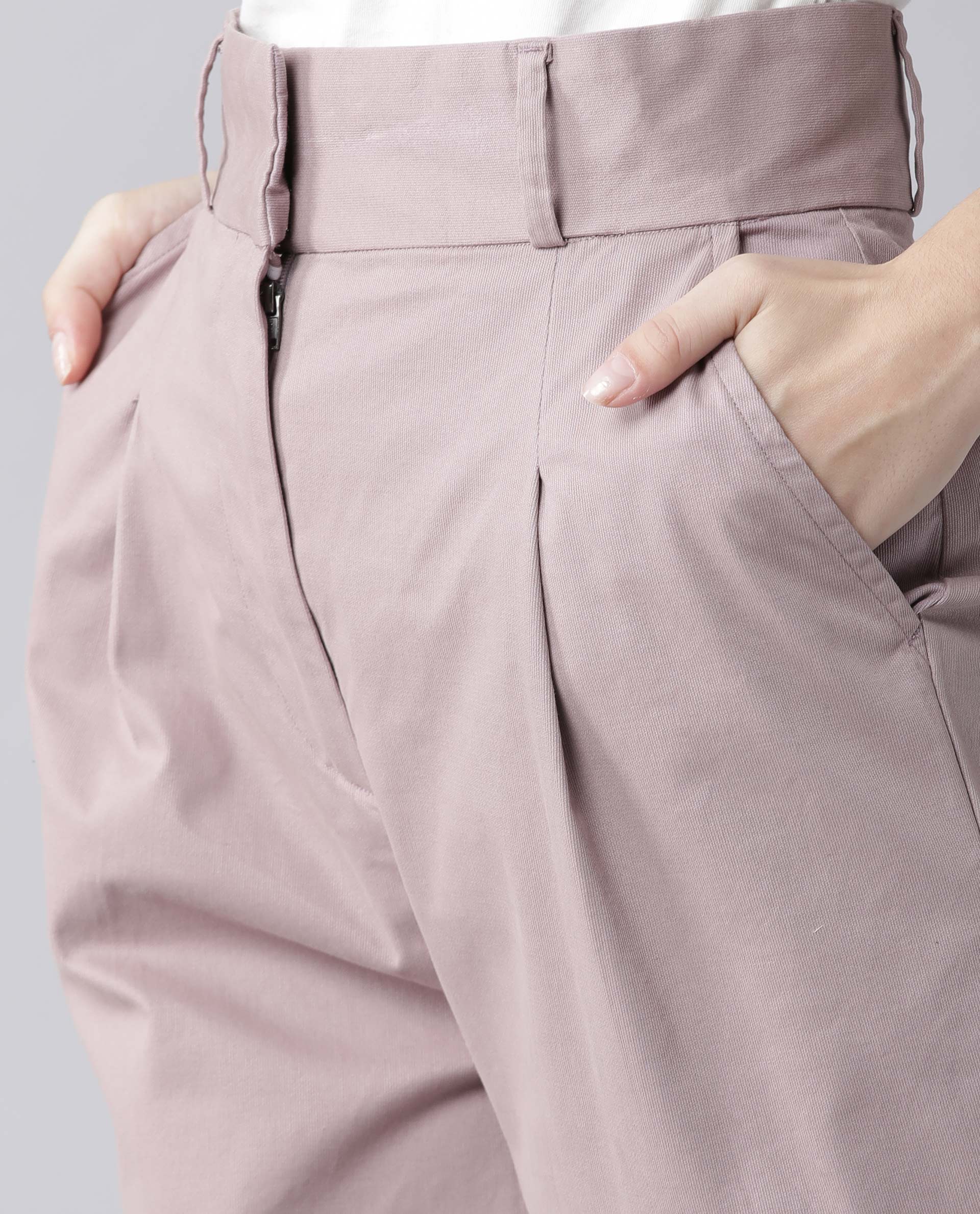 Rareism Womens Klaus Pink Trouser High Waist Ankle Length - Image 4