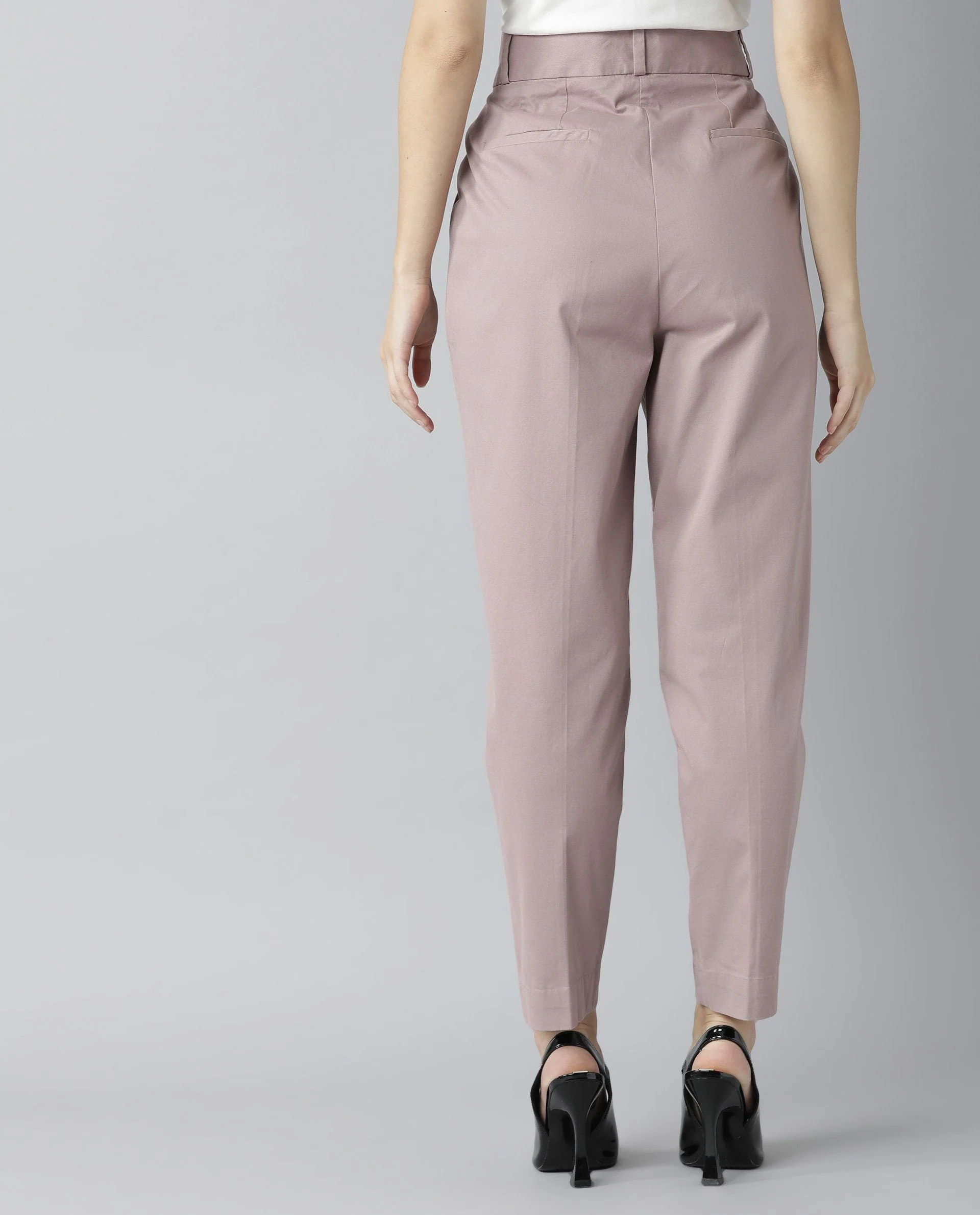 Rareism Womens Klaus Pink Trouser High Waist Ankle Length - Image 5