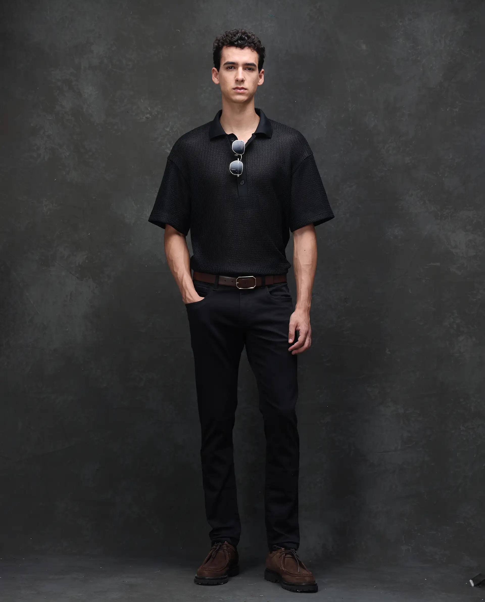 Rare Rabbit Men's Guild Casual Kleber Black Cotton Blend Plain Hawk Slim Fit Jeans