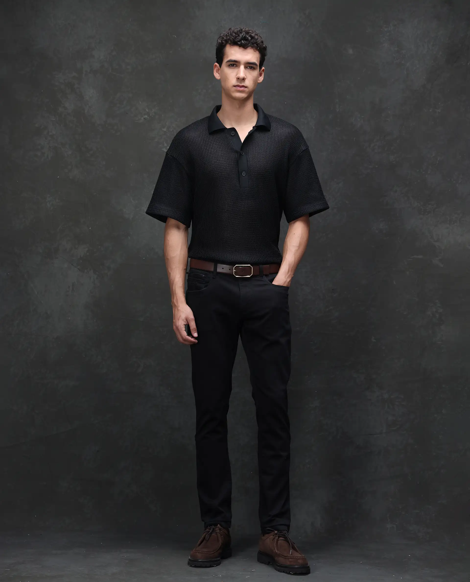 Rare Rabbit Men's Guild Casual Kleber Black Cotton Blend Plain Hawk Slim Fit Jeans - Image 4