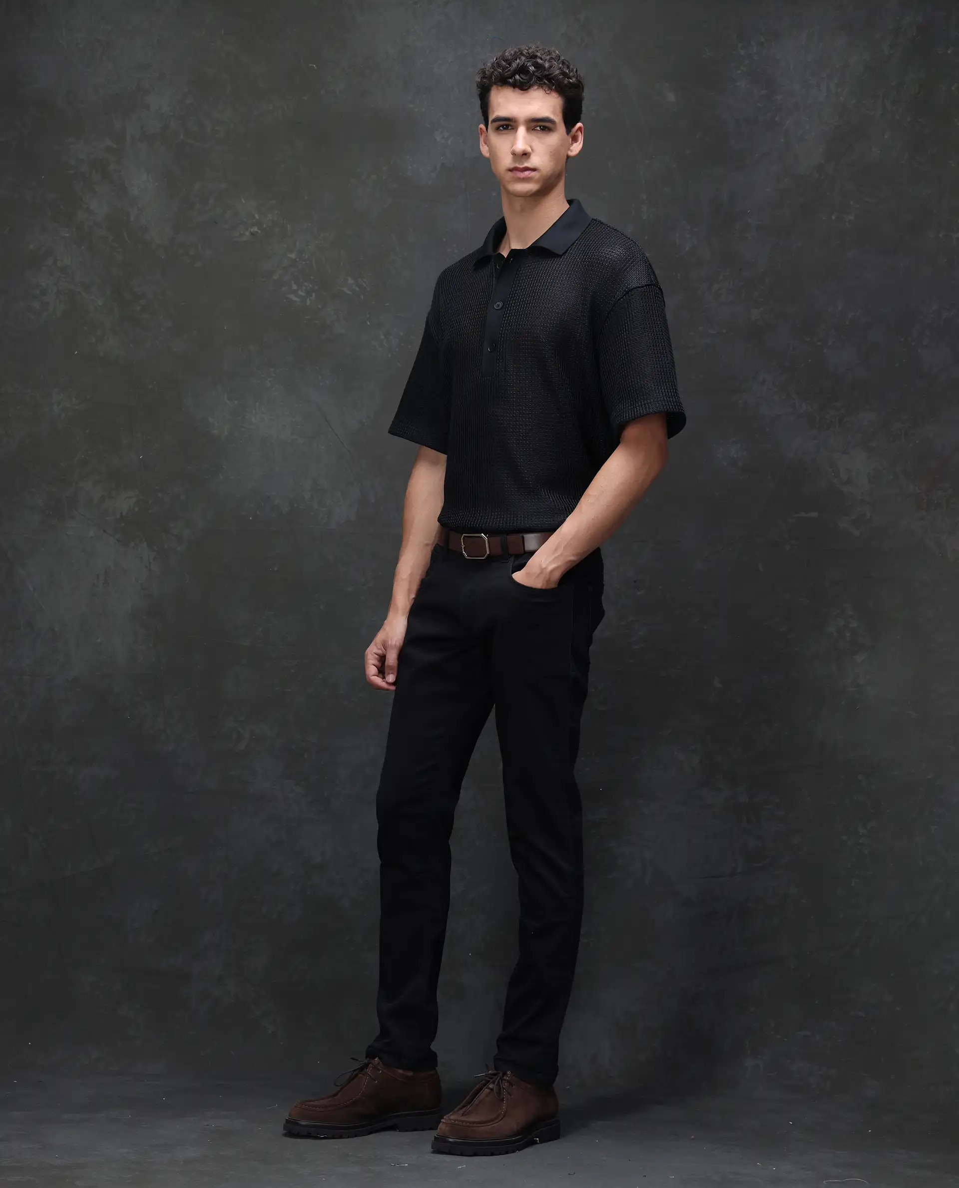 Rare Rabbit Men's Guild Casual Kleber Black Cotton Blend Plain Hawk Slim Fit Jeans - Image 5