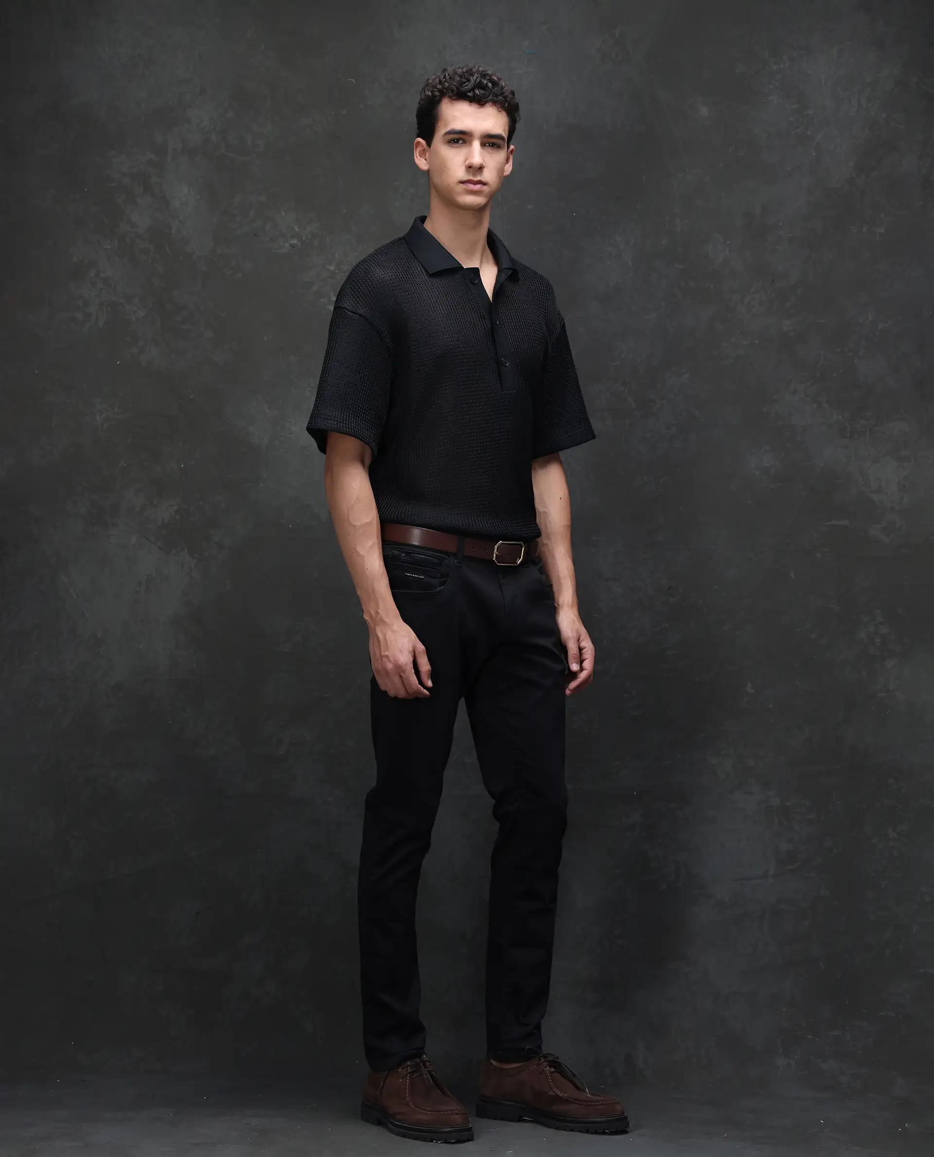 Rare Rabbit Men's Guild Casual Kleber Black Cotton Blend Plain Hawk Slim Fit Jeans - Image 7