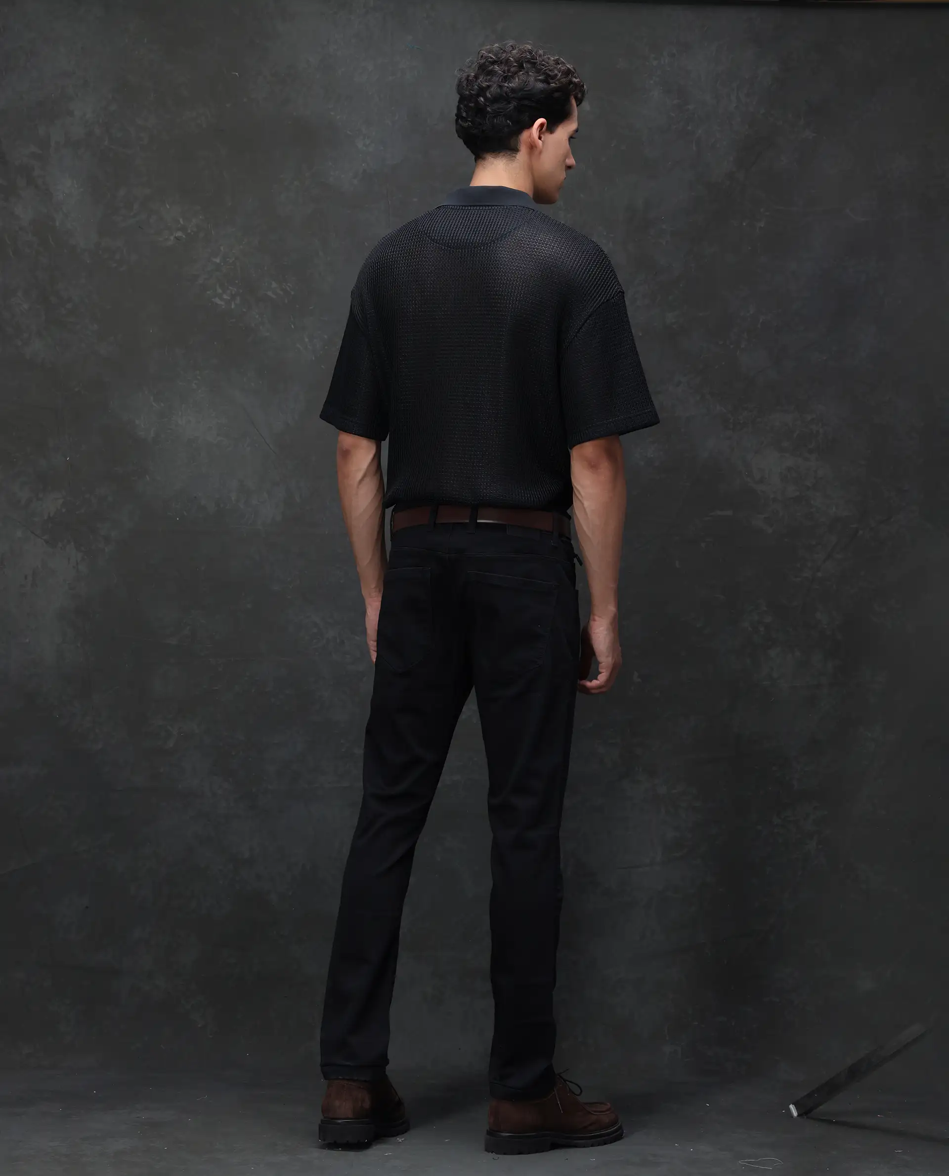 Rare Rabbit Men's Guild Casual Kleber Black Cotton Blend Plain Hawk Slim Fit Jeans - Image 9