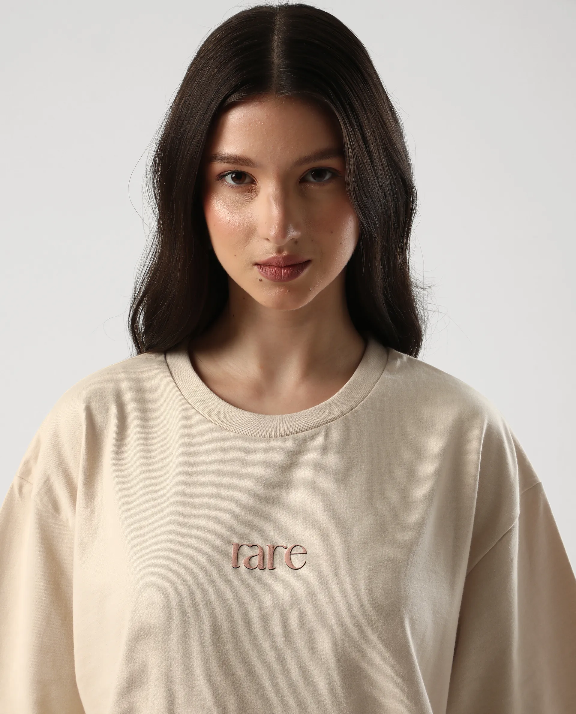 Rareism Women's Klend Off White Cotton Graphic Print Oversized T-Shirt - Image 3