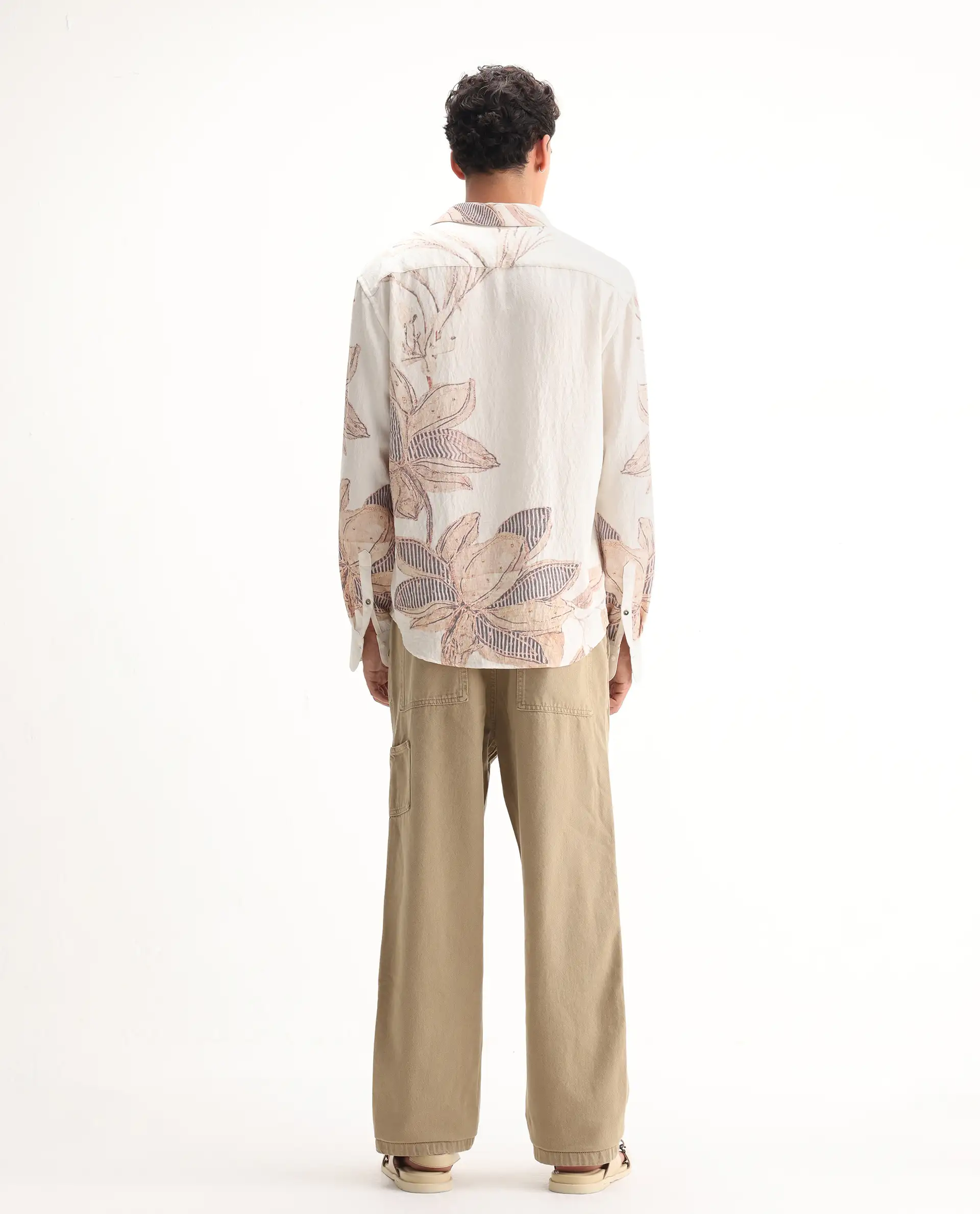 Rare Rabbit Men's Klop Beige Cotton Plain Carpenter Fit Jeans - Image 9