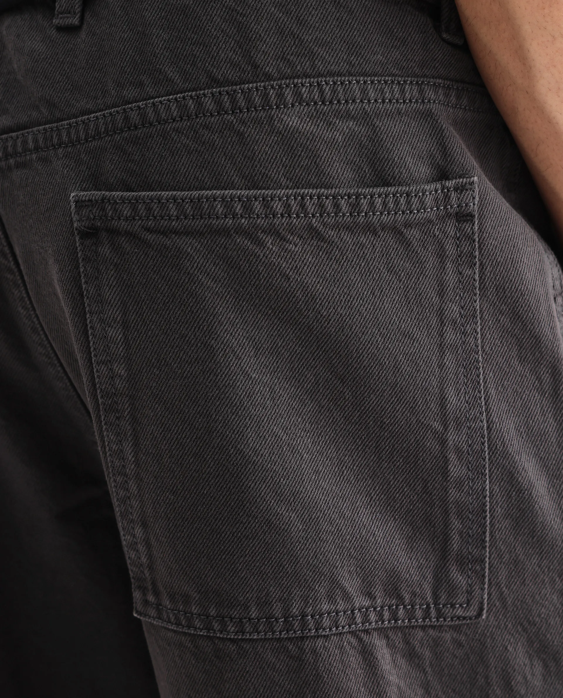 Rare Rabbit Men's Klop Dark Grey Cotton Plain Carpenter Fit Jeans - Image 8