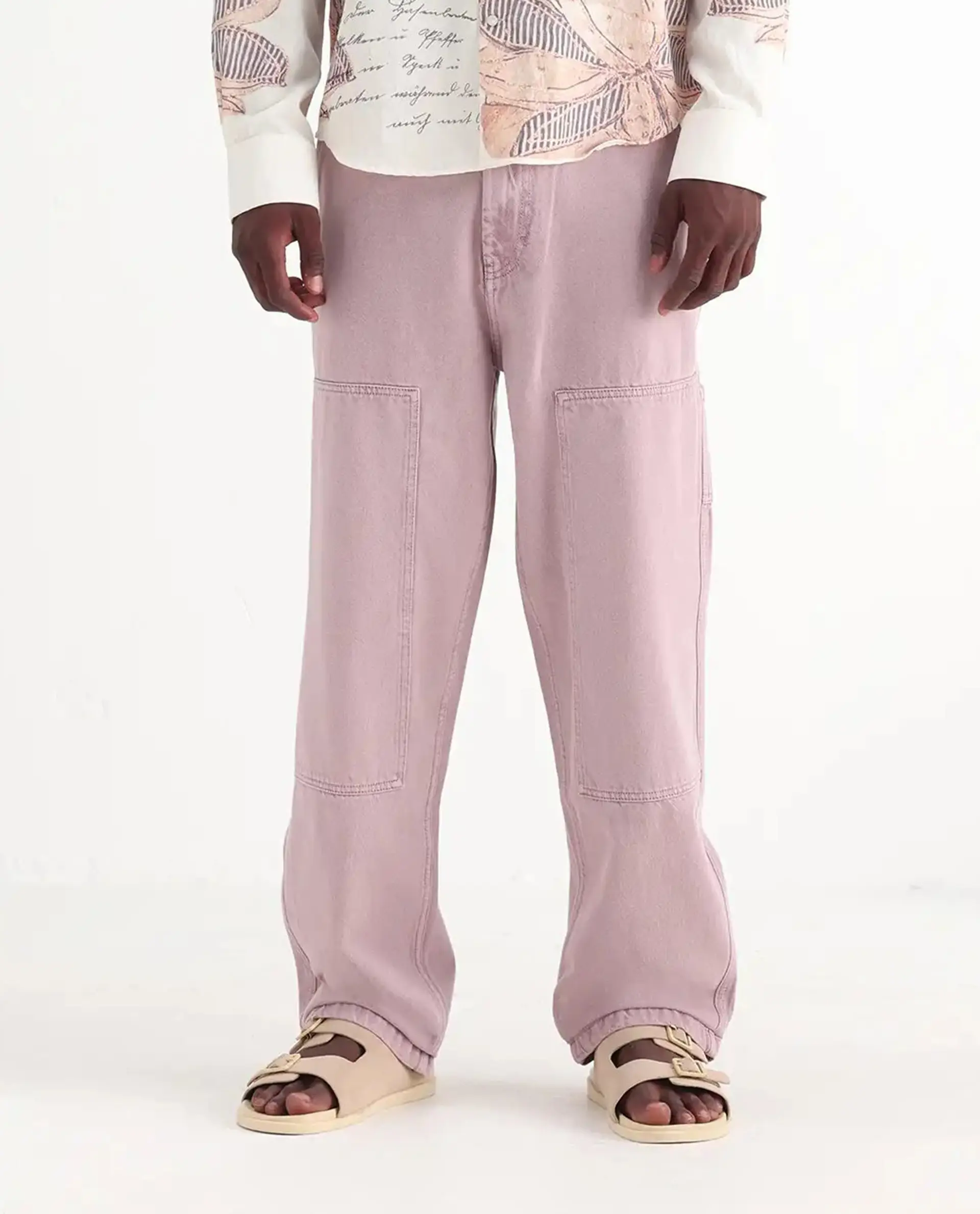 Rare Rabbit Men's Klop Dusky Purple Cotton Plain Carpenter Fit Jeans - Image 10