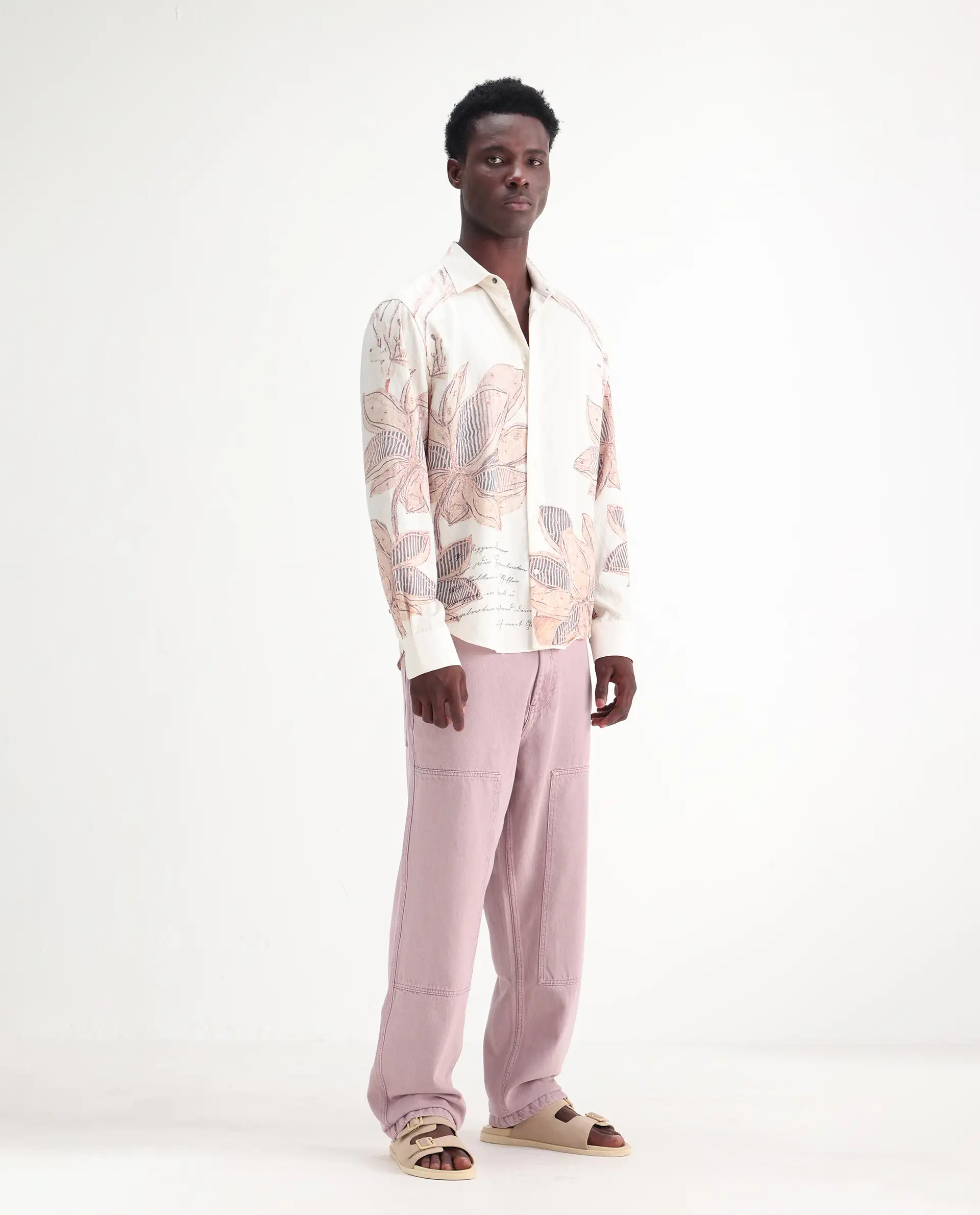 Rare Rabbit Men's Klop Dusky Purple Cotton Plain Carpenter Fit Jeans - Image 3