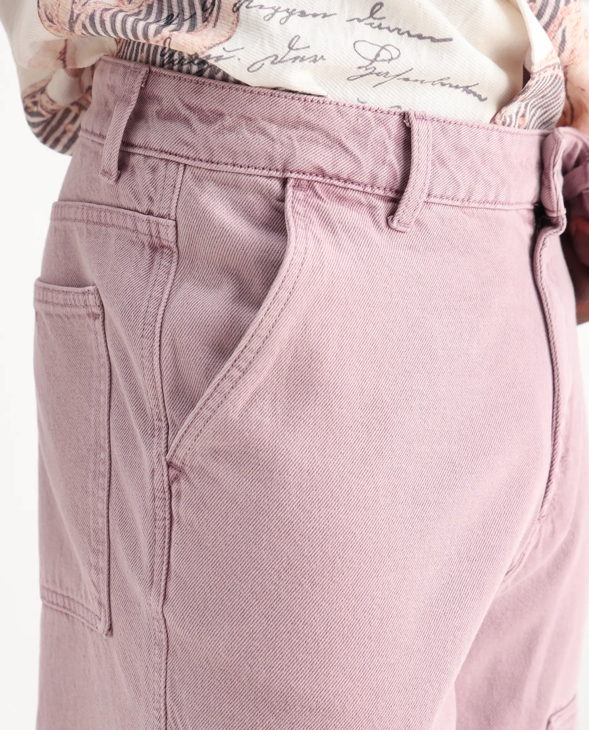 Rare Rabbit Men's Klop Dusky Purple Cotton Plain Carpenter Fit Jeans - Image 4