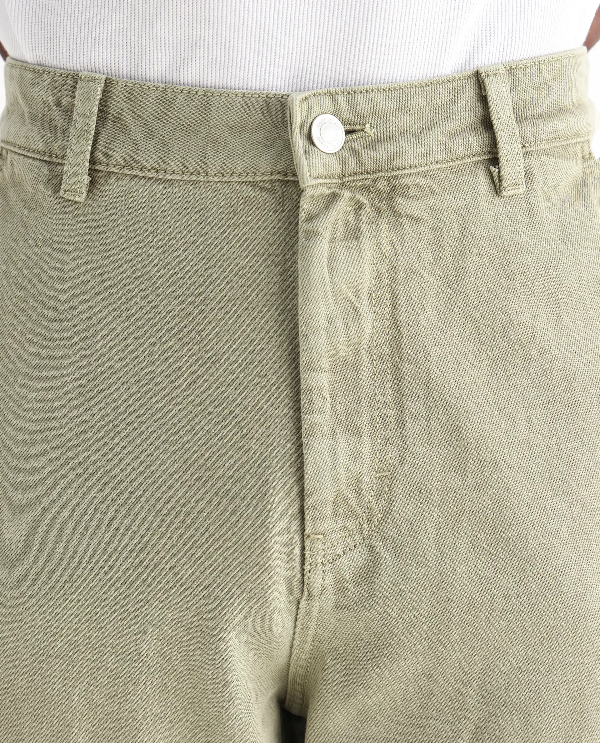Rare Rabbit Men's Klop Pastel Green Cotton Plain Carpenter Fit Jeans - Image 4